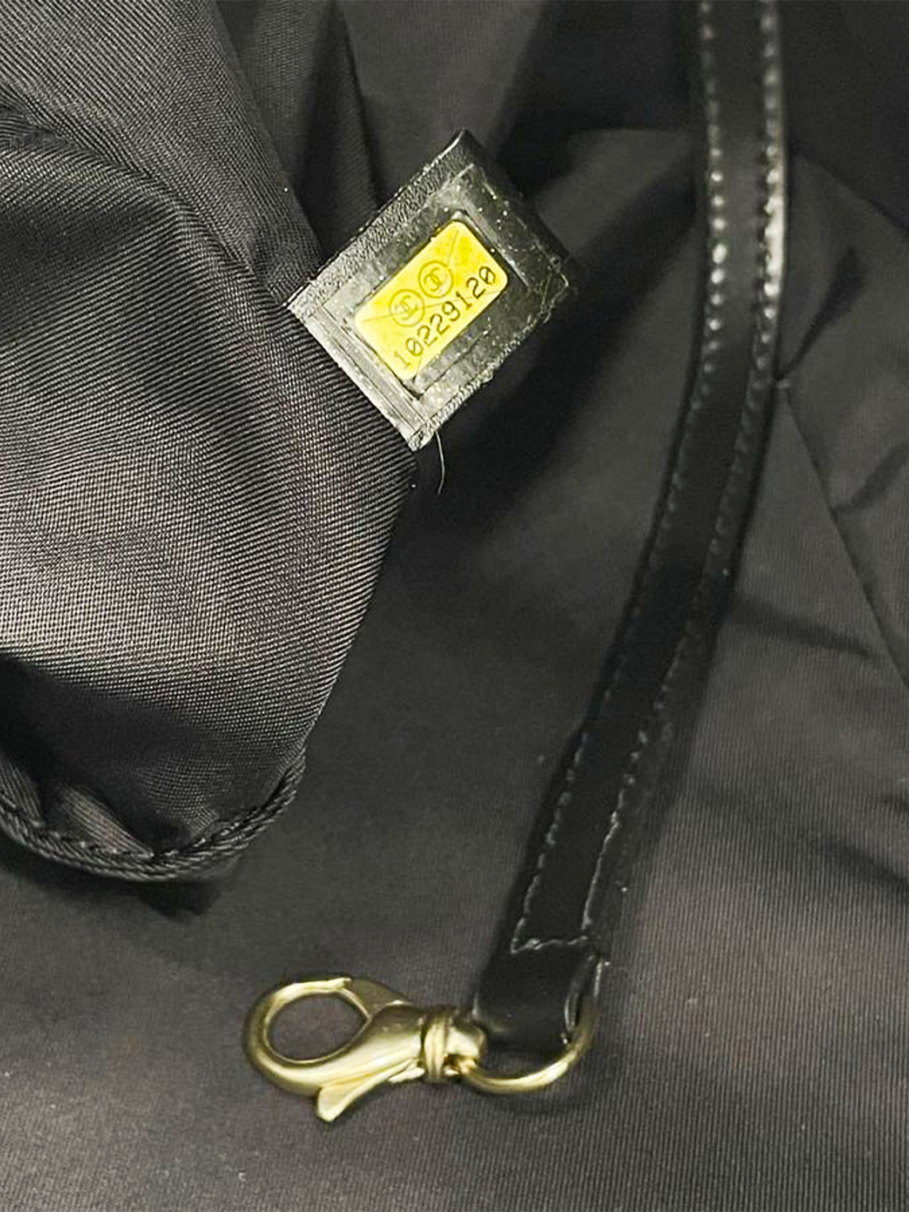 Chanel 2005 Black Travel Line Jacquard Tote Bag · INTO