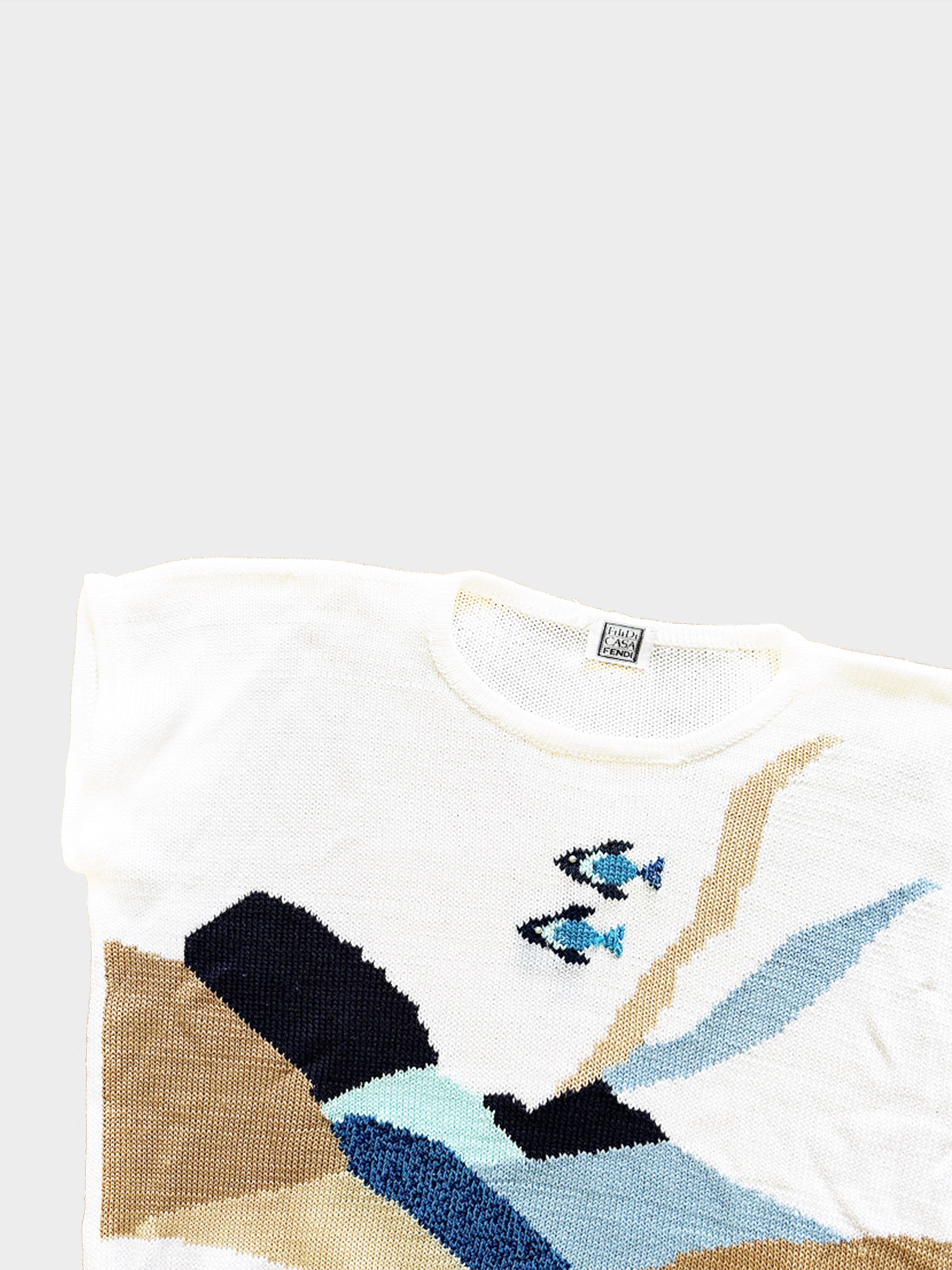 Fendi 1990s Fili Di Casa Ocean Knit Sweater