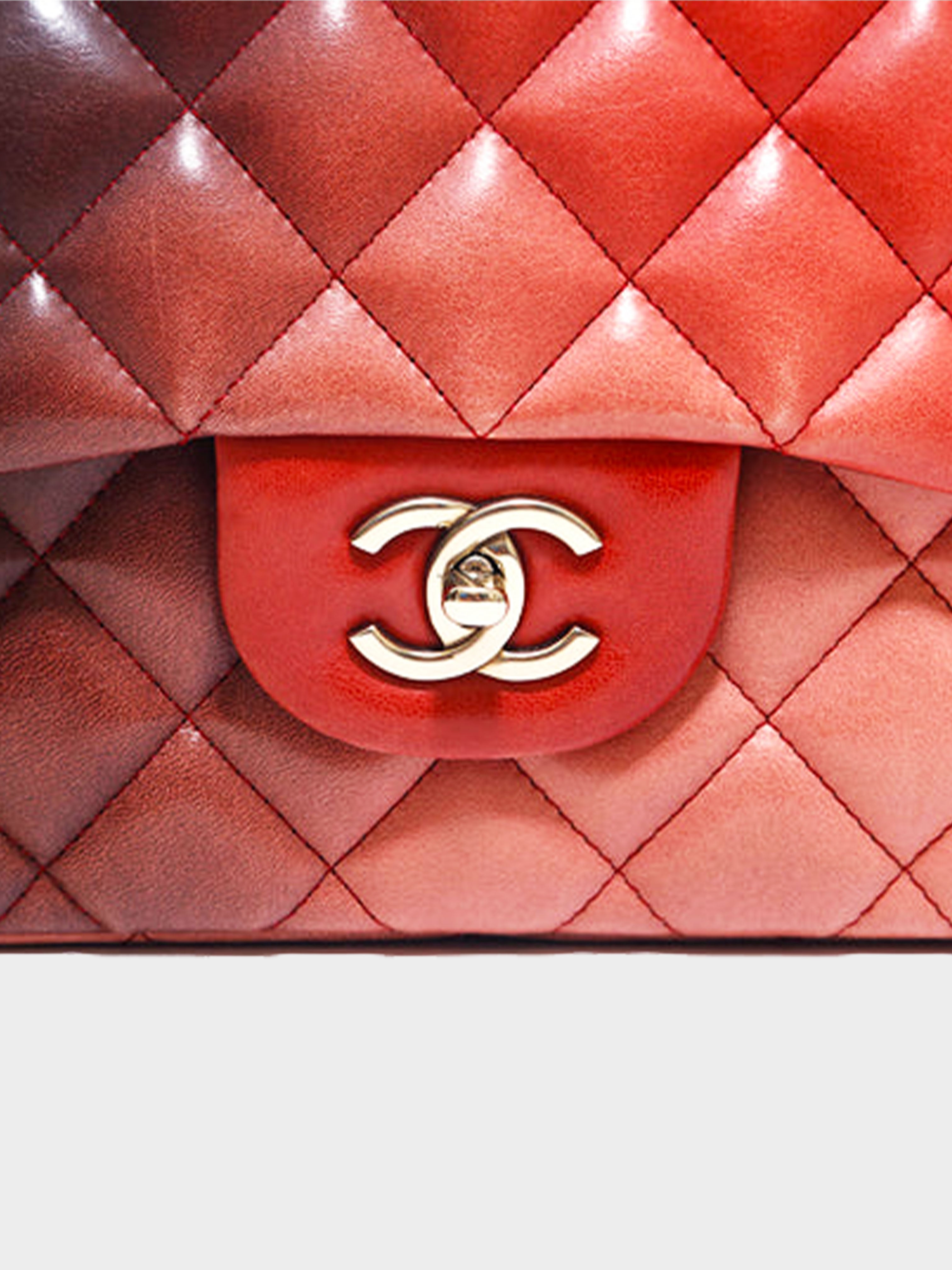 Chanel Red Quilted Caviar Medium Coco Handle Flap Ruthenium