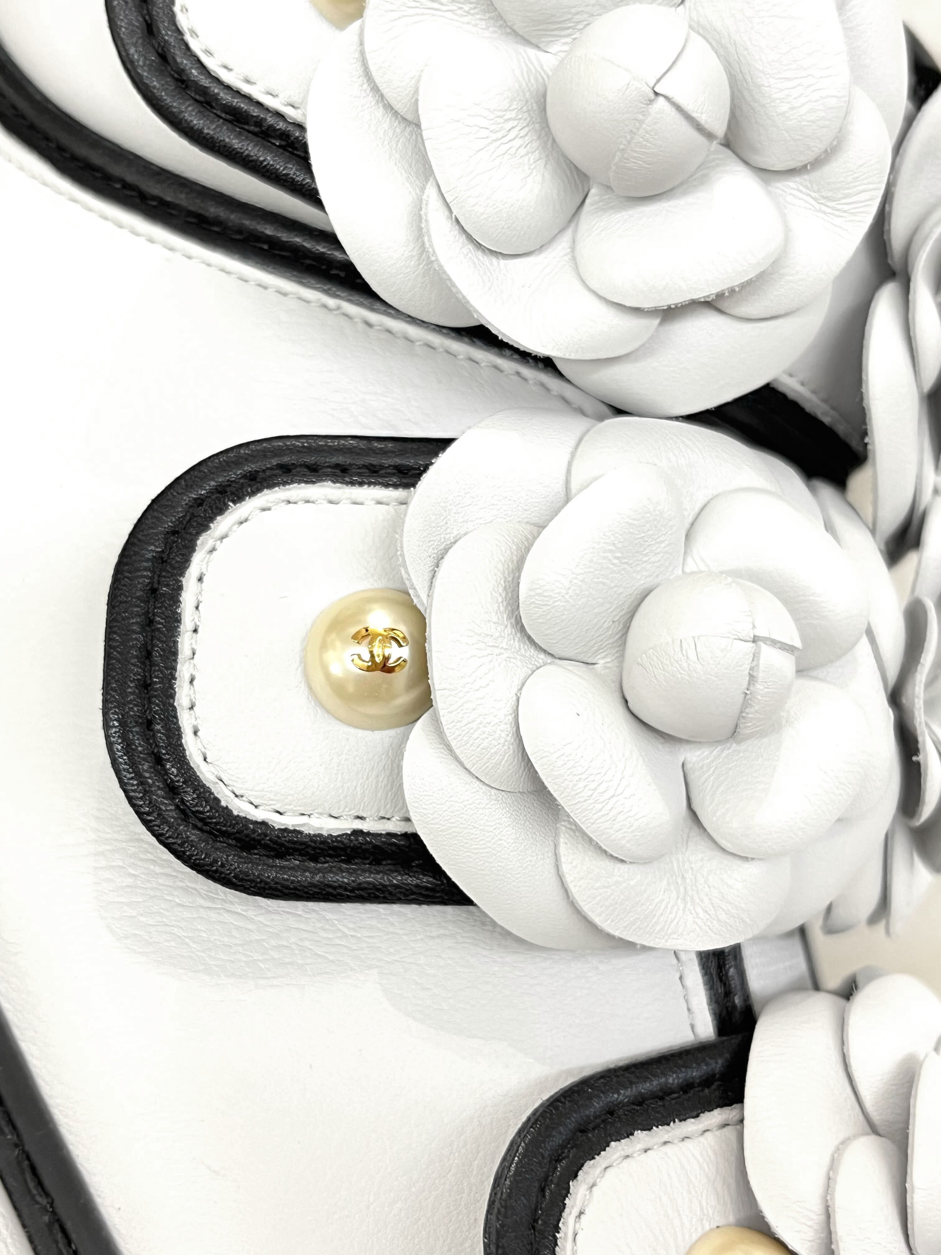 Chanel 2016 White Camellia Motif Women's High Top Sneakers