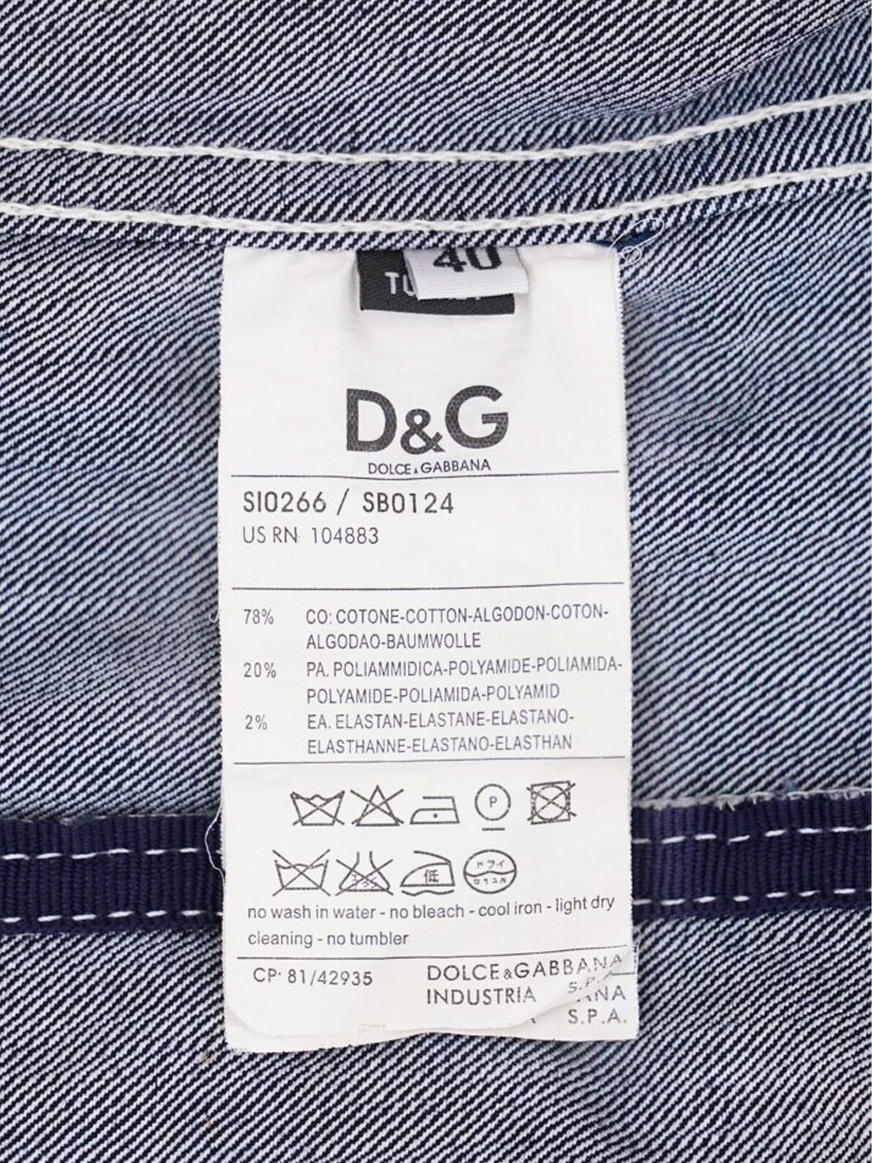 Dolce & Gabbana 2000s Lace Up Vest Denim Jacket