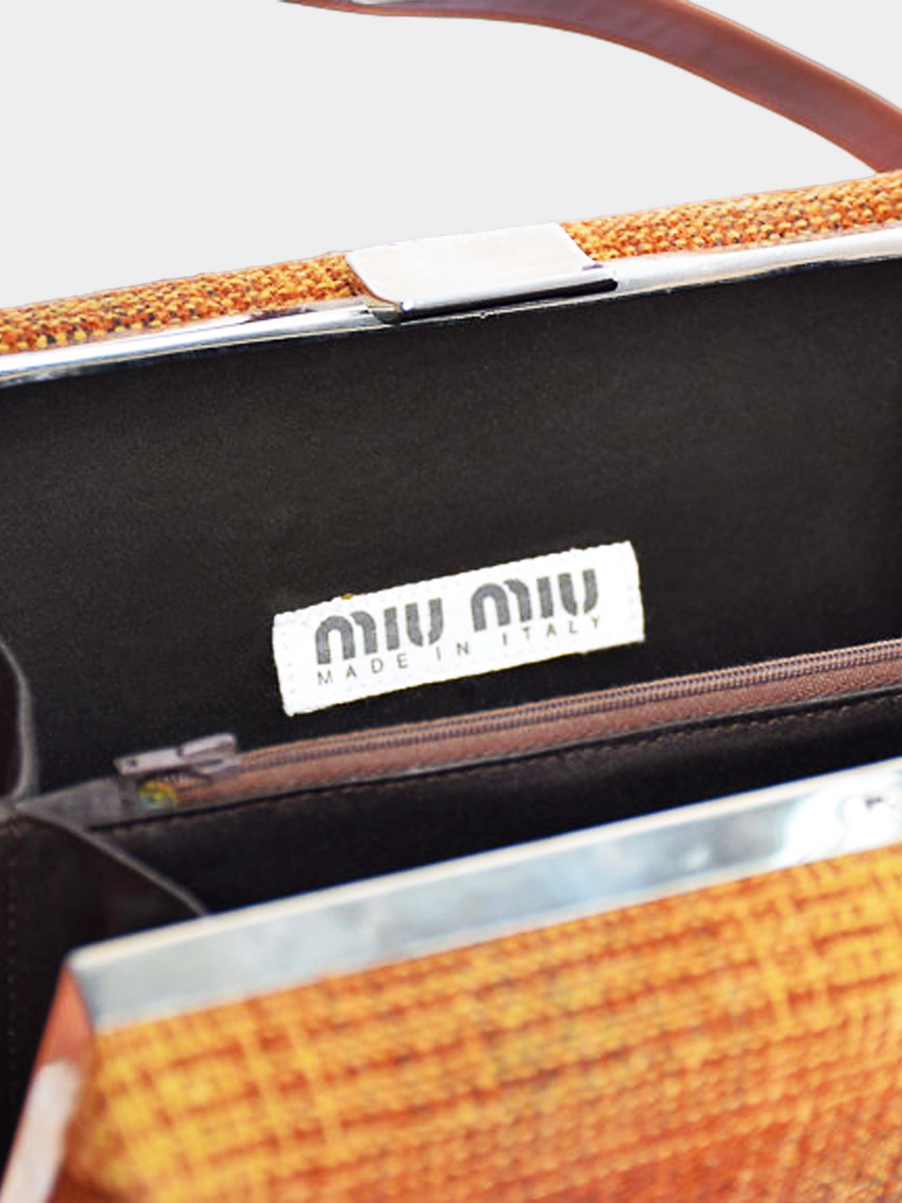 Miu Miu FW 1995 Orange Tweed Box Bag