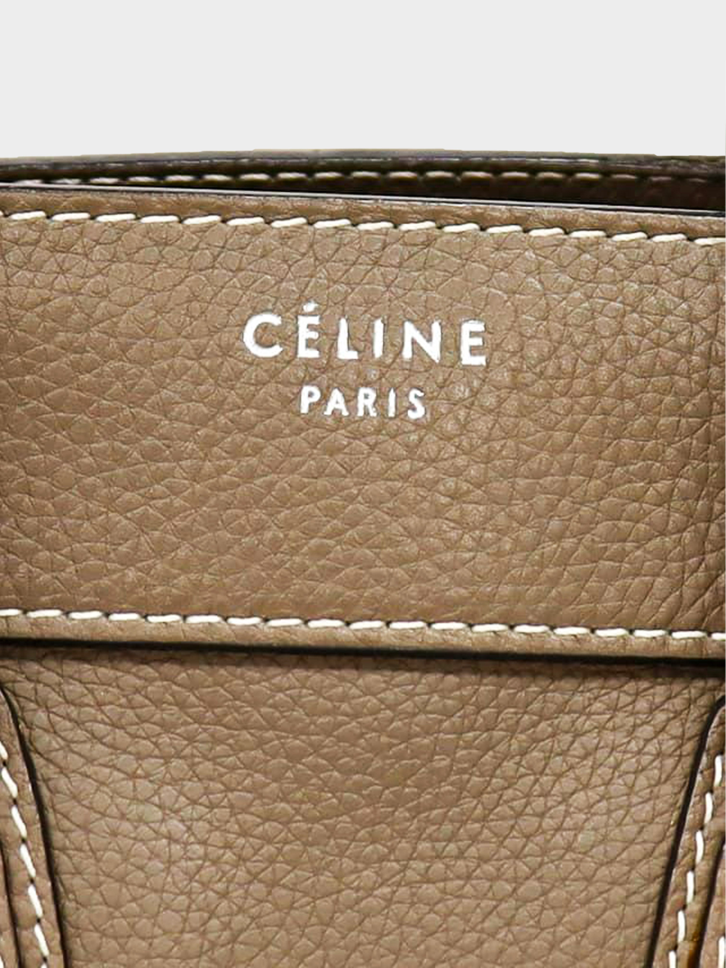Céline 2015 Drummed Calfskin Nano Luggage Handbag