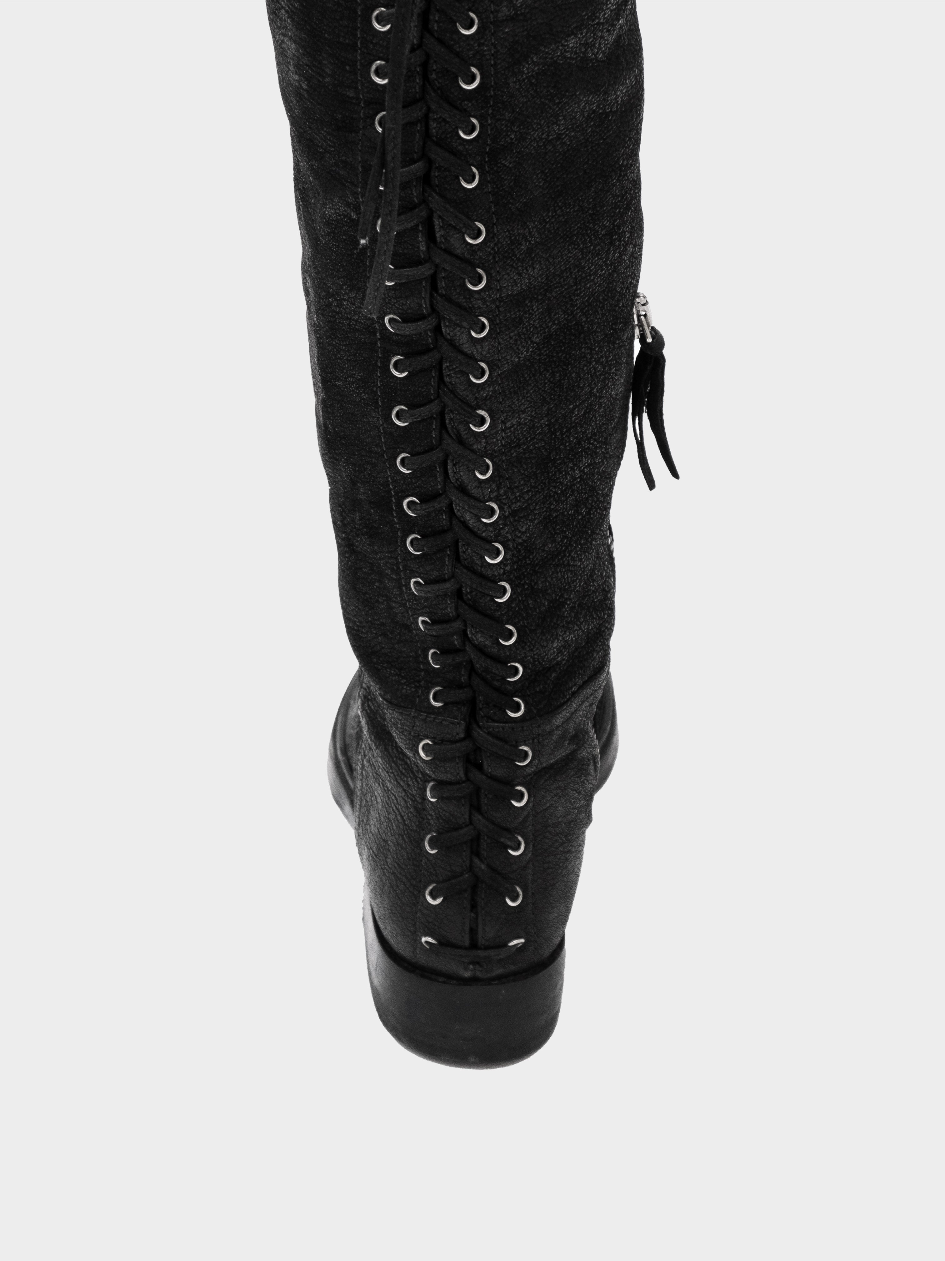 Miu Miu Early 2000s Overknee Lace-Up Leather Boots