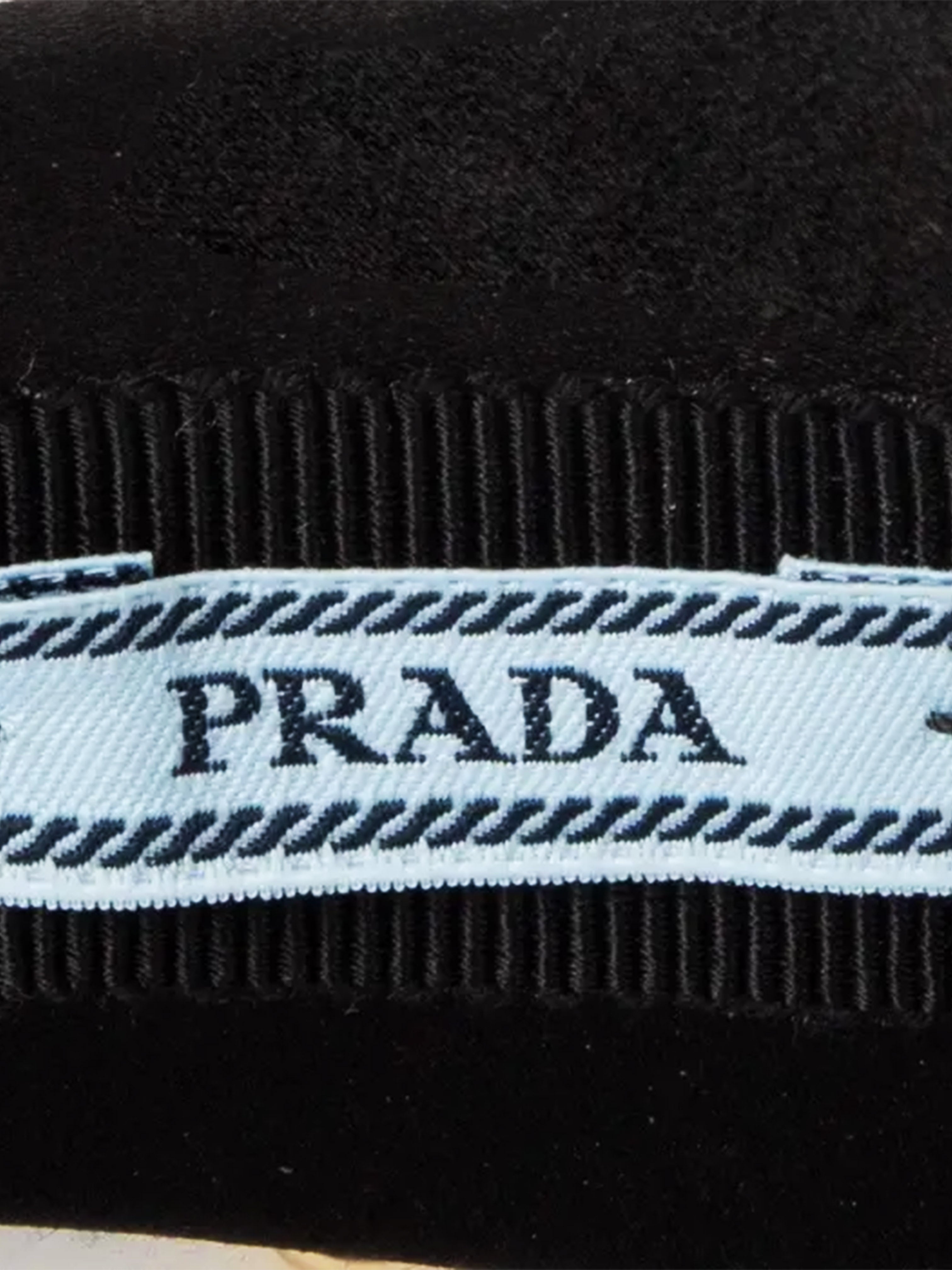 Prada 2010s Black and Gold Satin Studded Headband