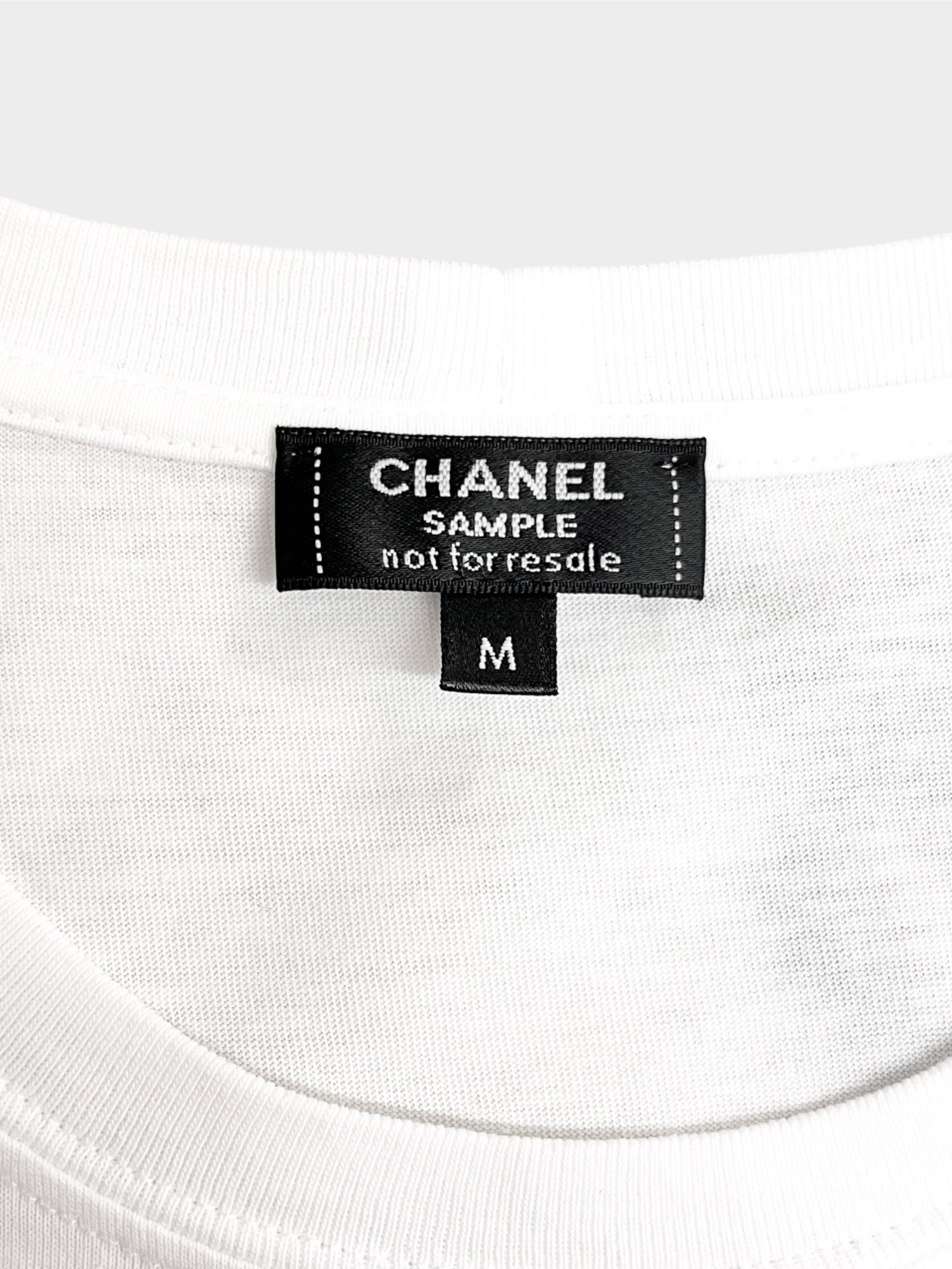 Chanel FW 2005 VIP Multicolor Crystals White Cotton T-Shirt