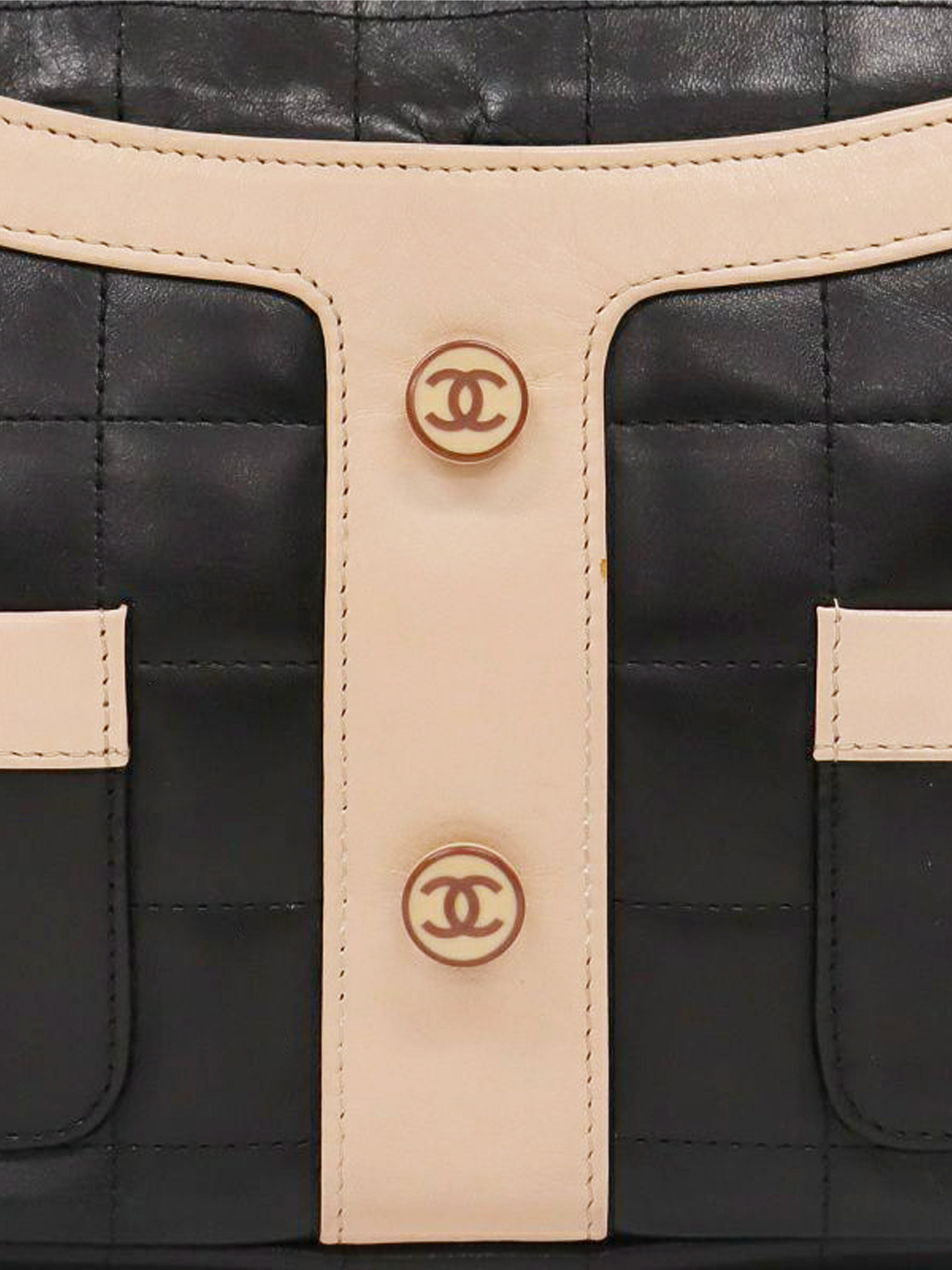 Chanel 2001-2002 Black and Pink Mademoiselle Chanel Jacket Shoulder Bag