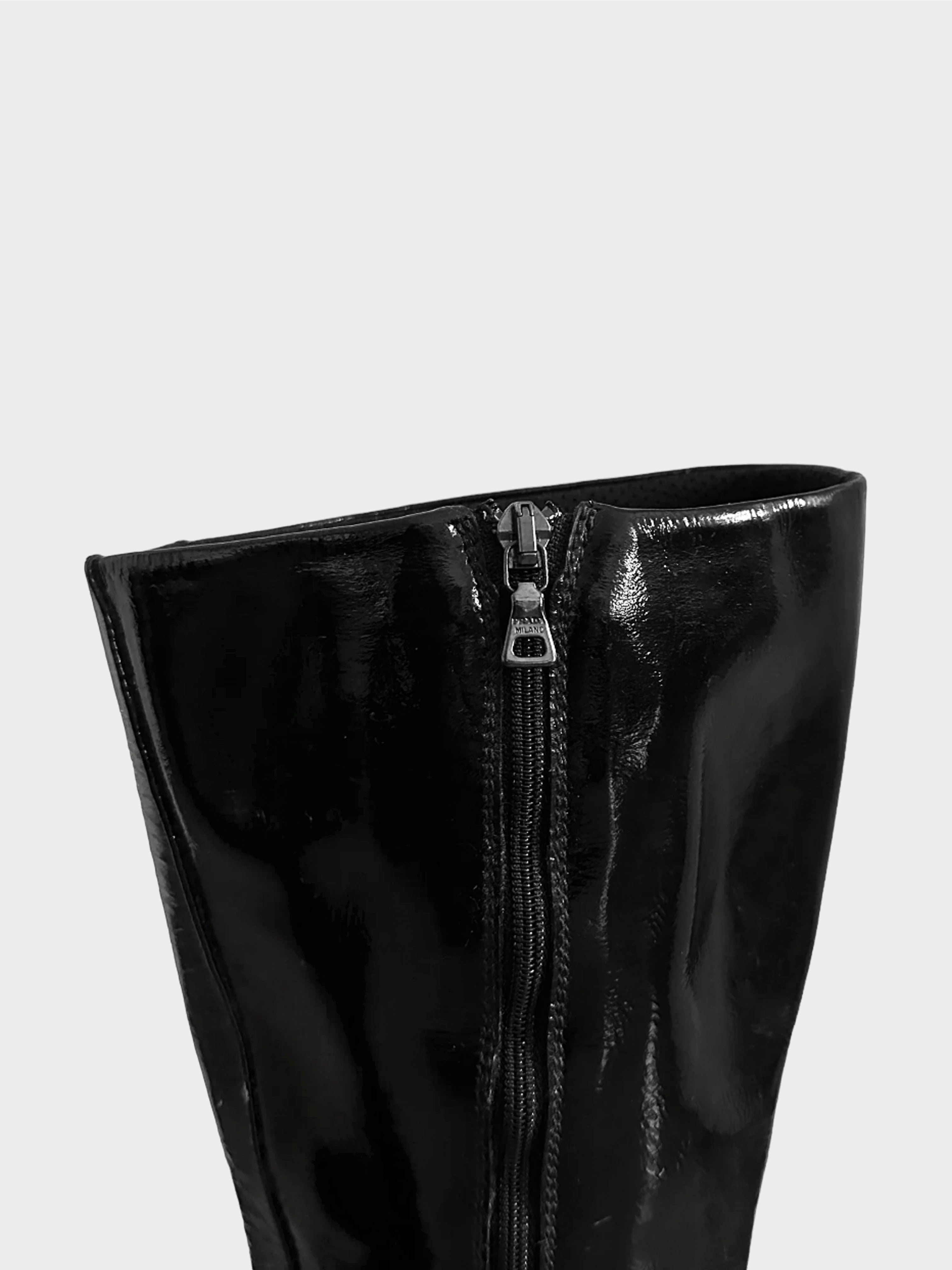 Prada Sport 1990s Patent Leather High Boots · INTO