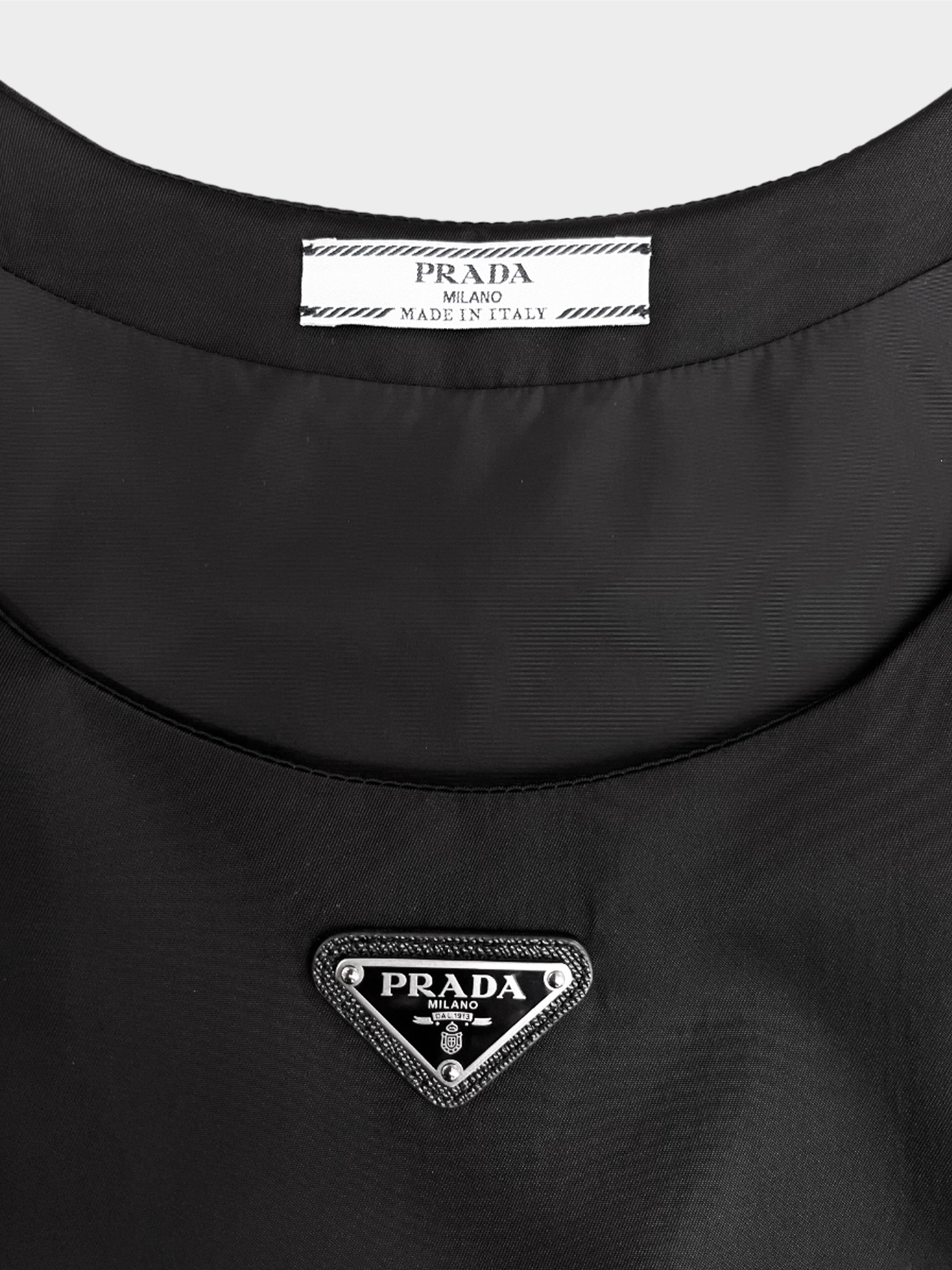 Prada 2020 Black Re-nylon Buckled Dress