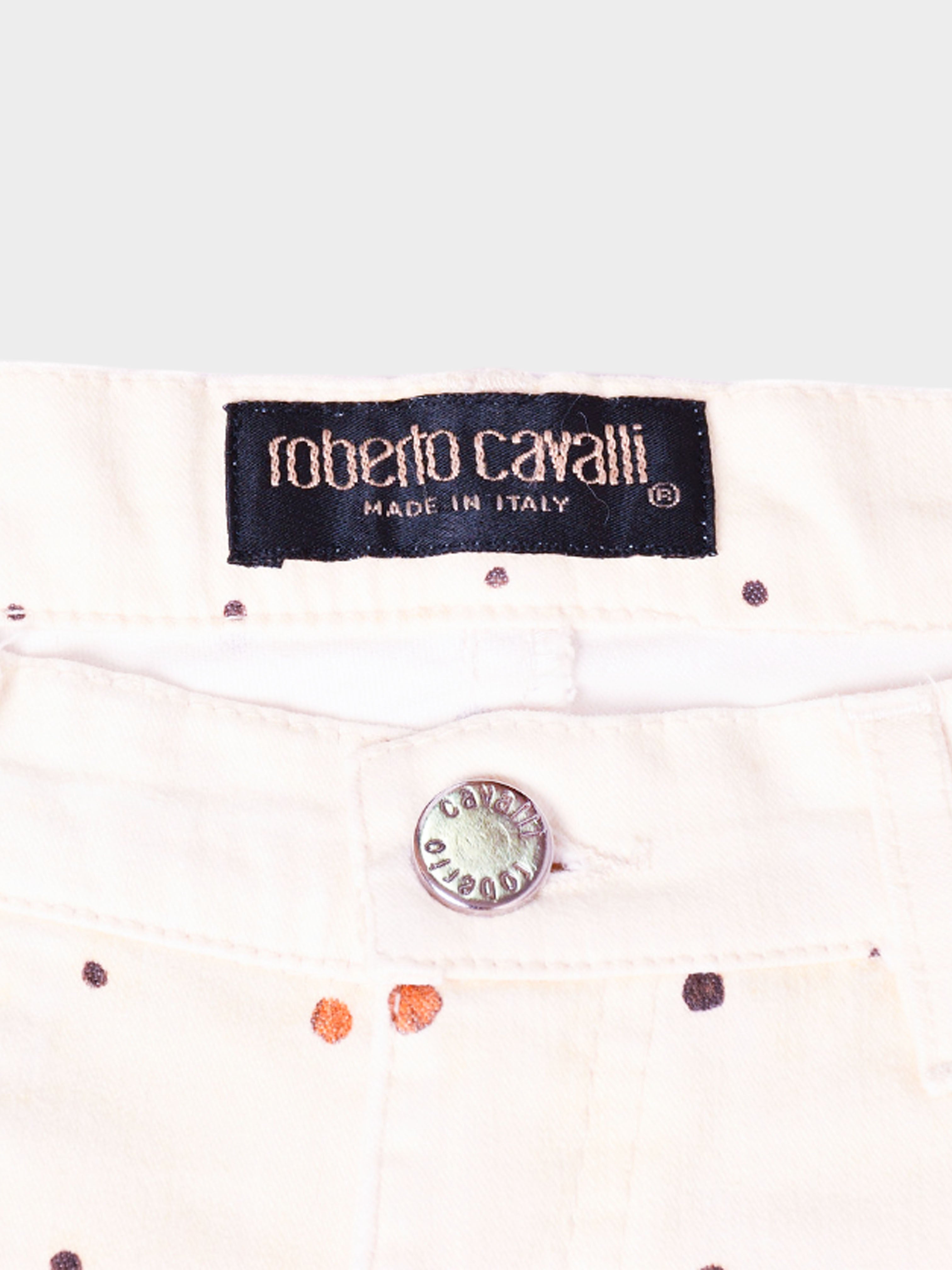 Roberto Cavalli 2000s Beige Dot Gradient Pants