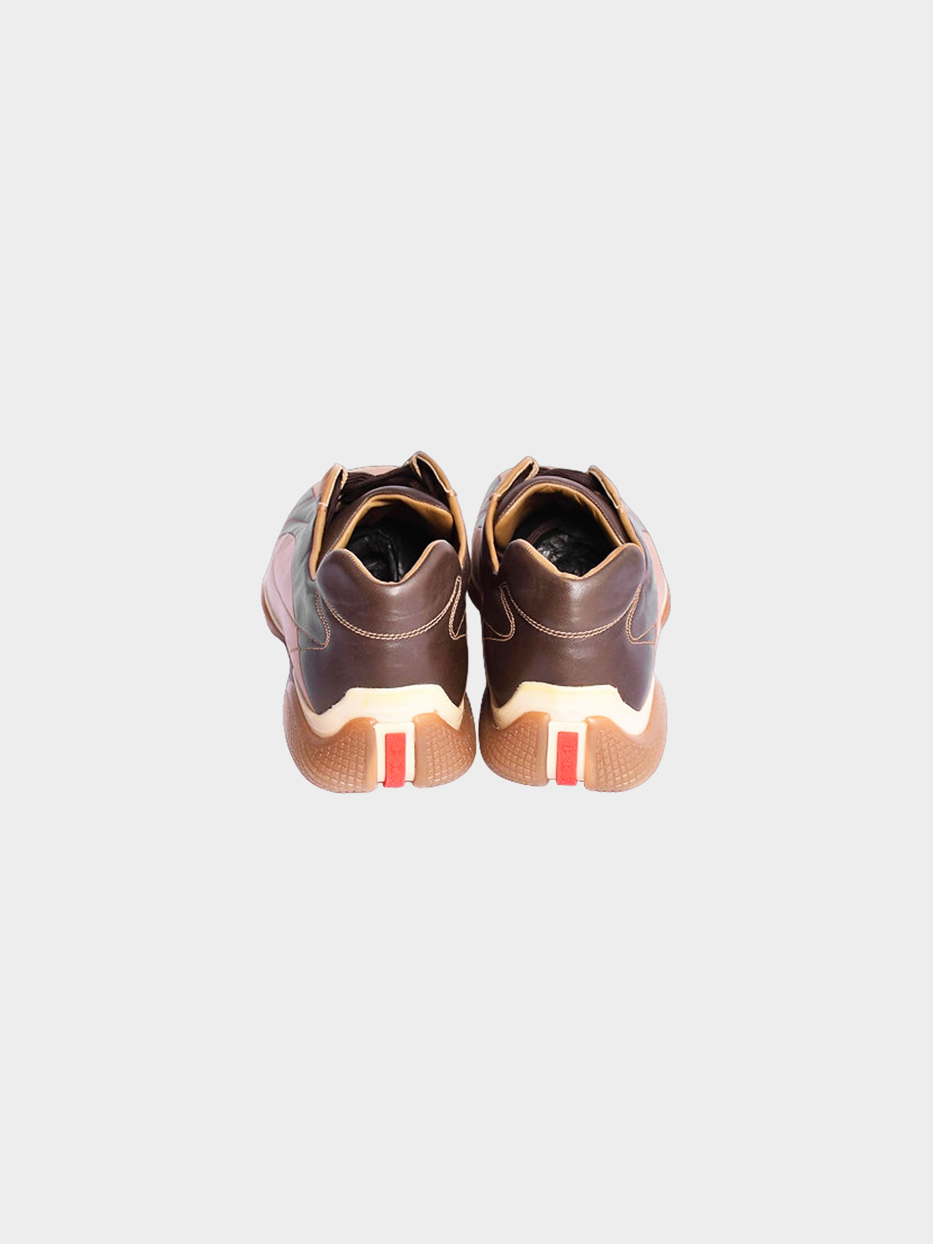 Prada Sport 2001 Brown and Nude Leather Sneakers