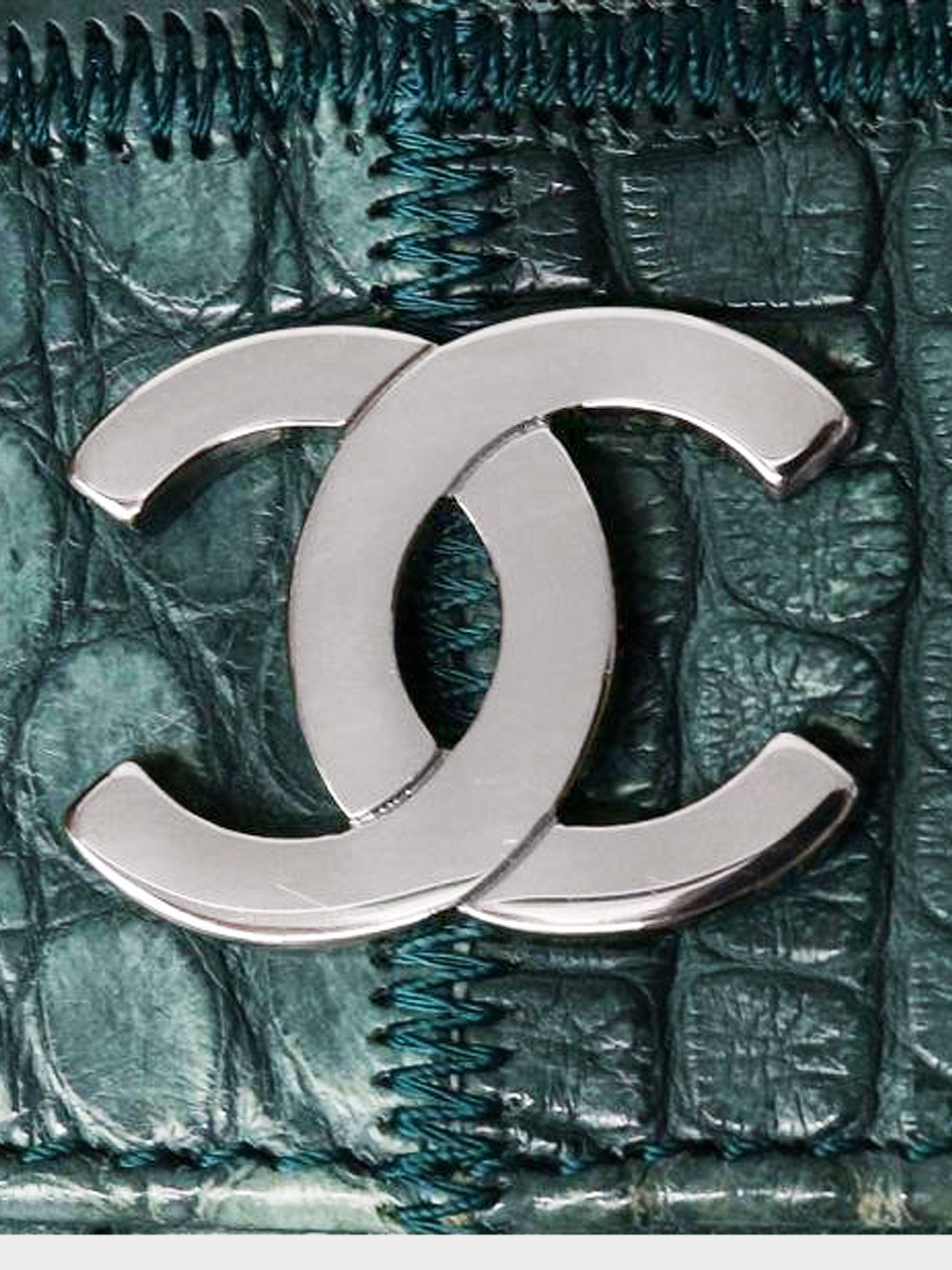 Chanel 2005-2006 Dark Blue Alligator Leather Flap Bag