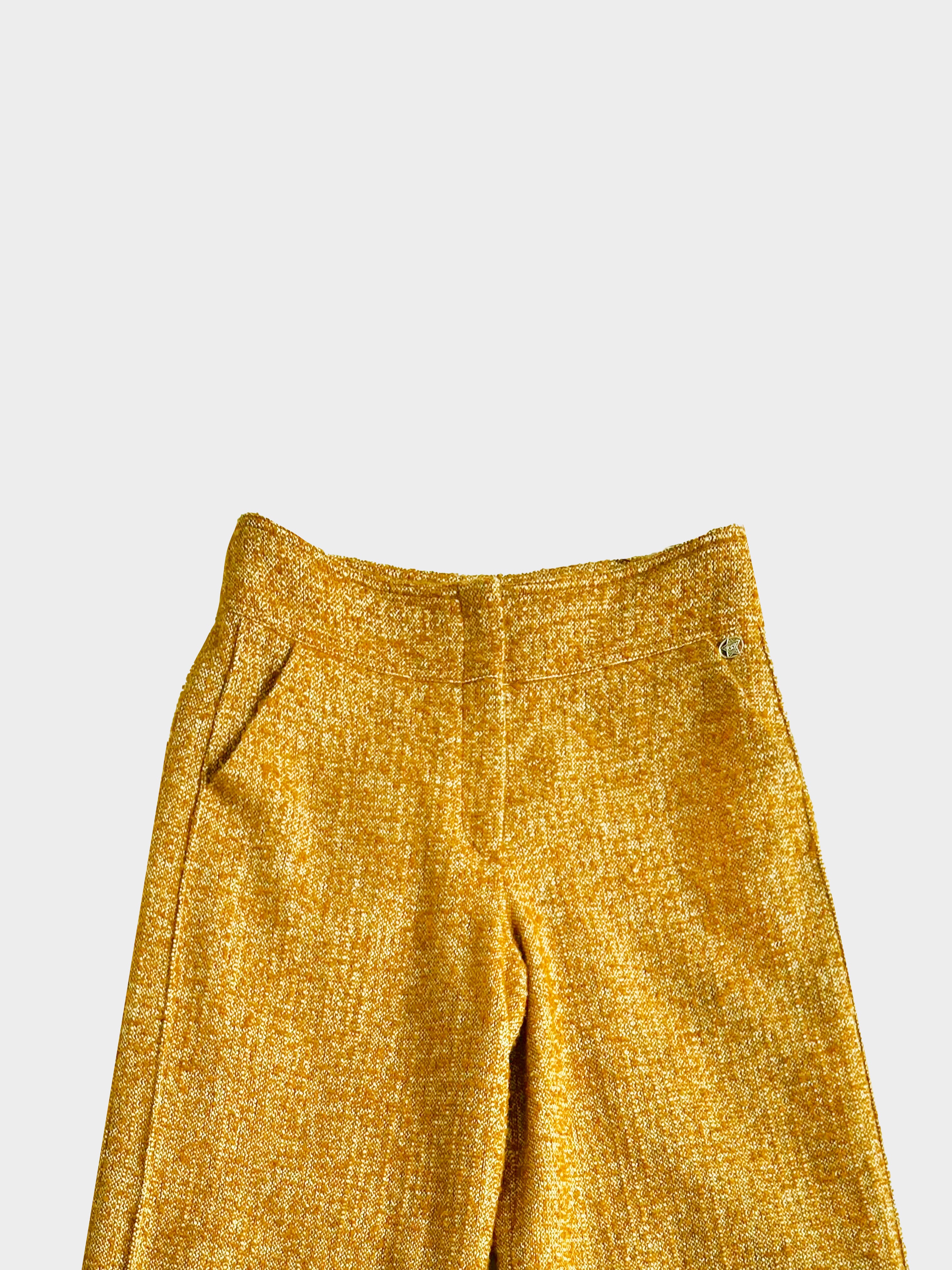 Chanel Pre-Fall 2014 Dallas Yellow Tweed Trousers