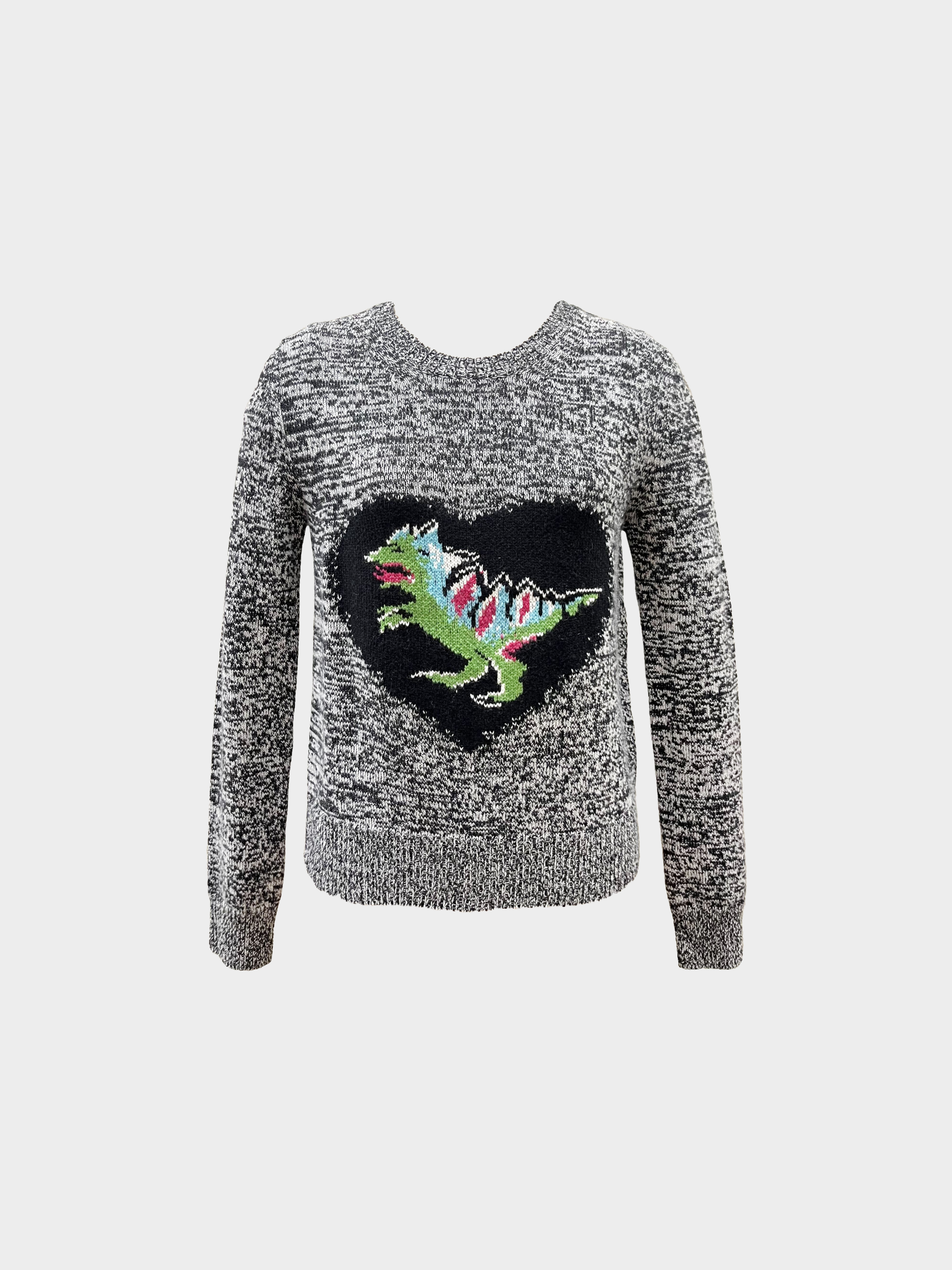 Christian Dior 2021 Grey Dragon Heart Cashmere Sweater