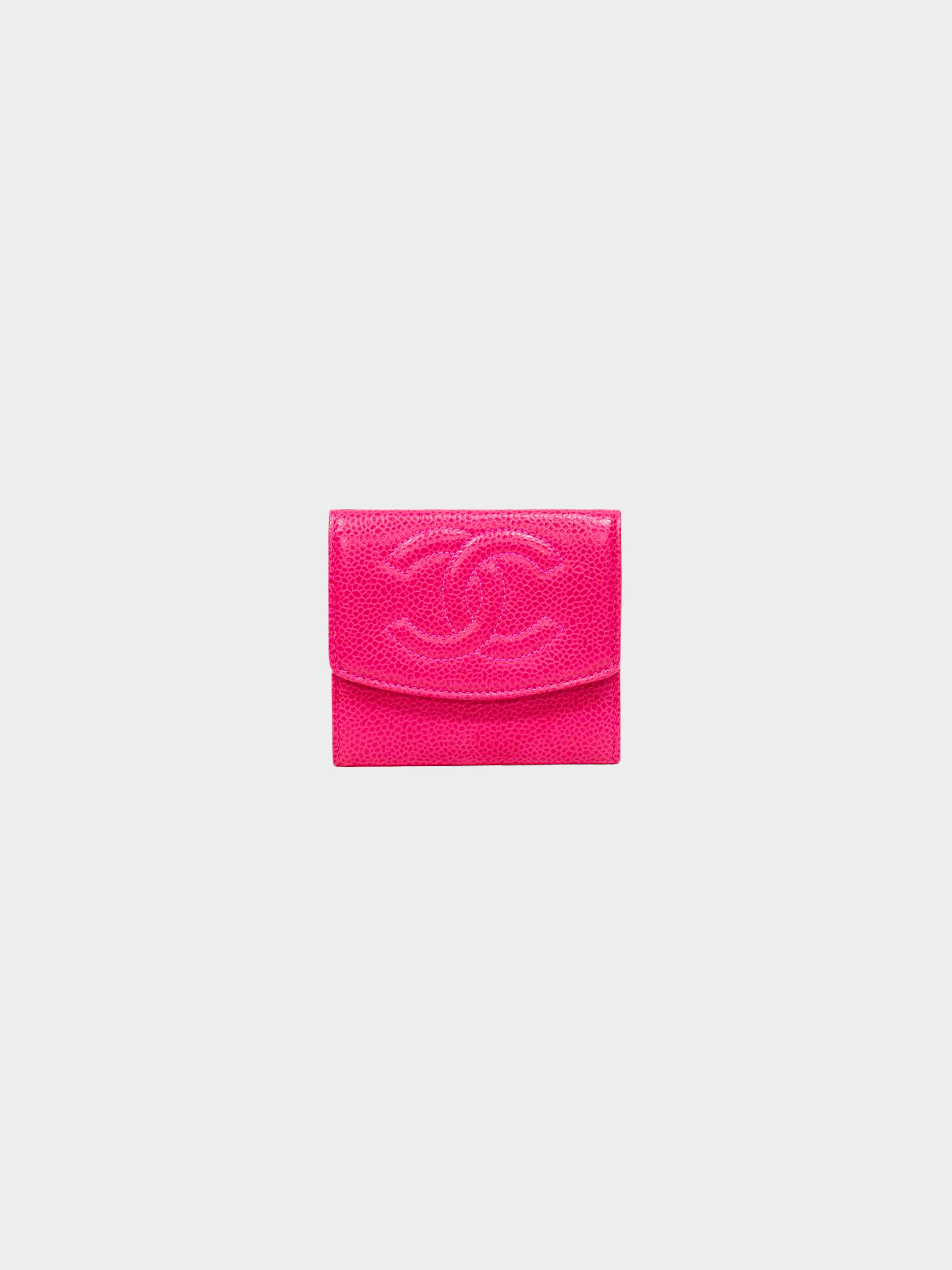 Chanel 1995 Pink Caviar Skin Wallet