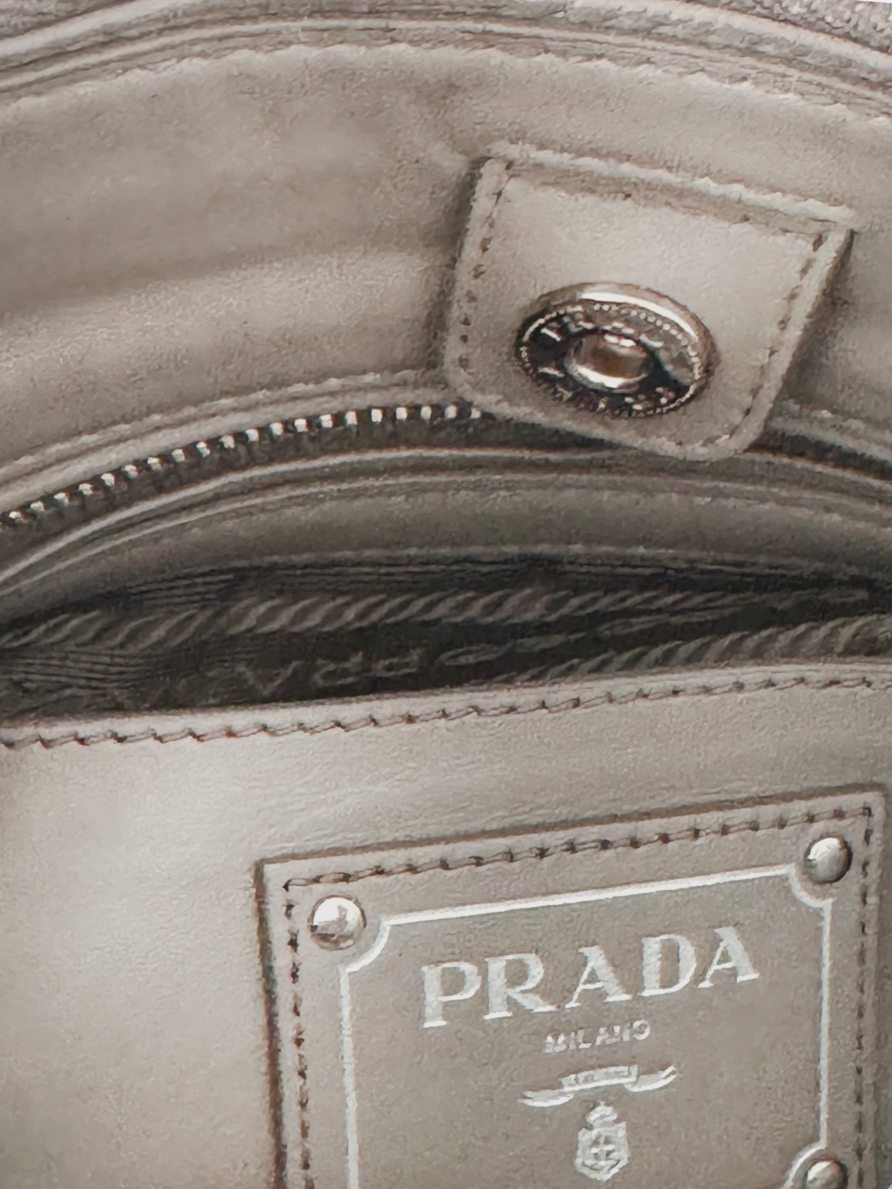 Prada 2022 Grey Boston Bag