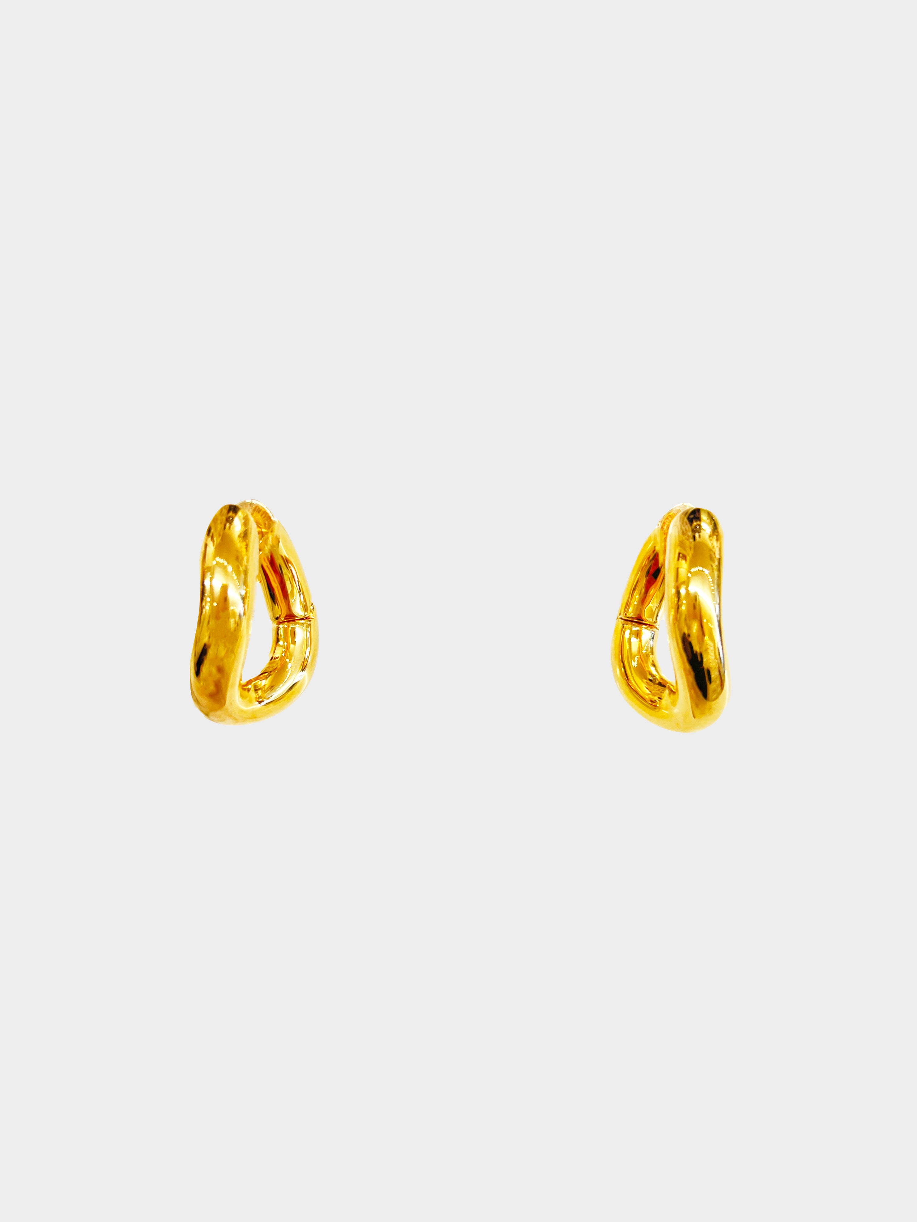 Balenciaga 2020s Gold Twist Earrings