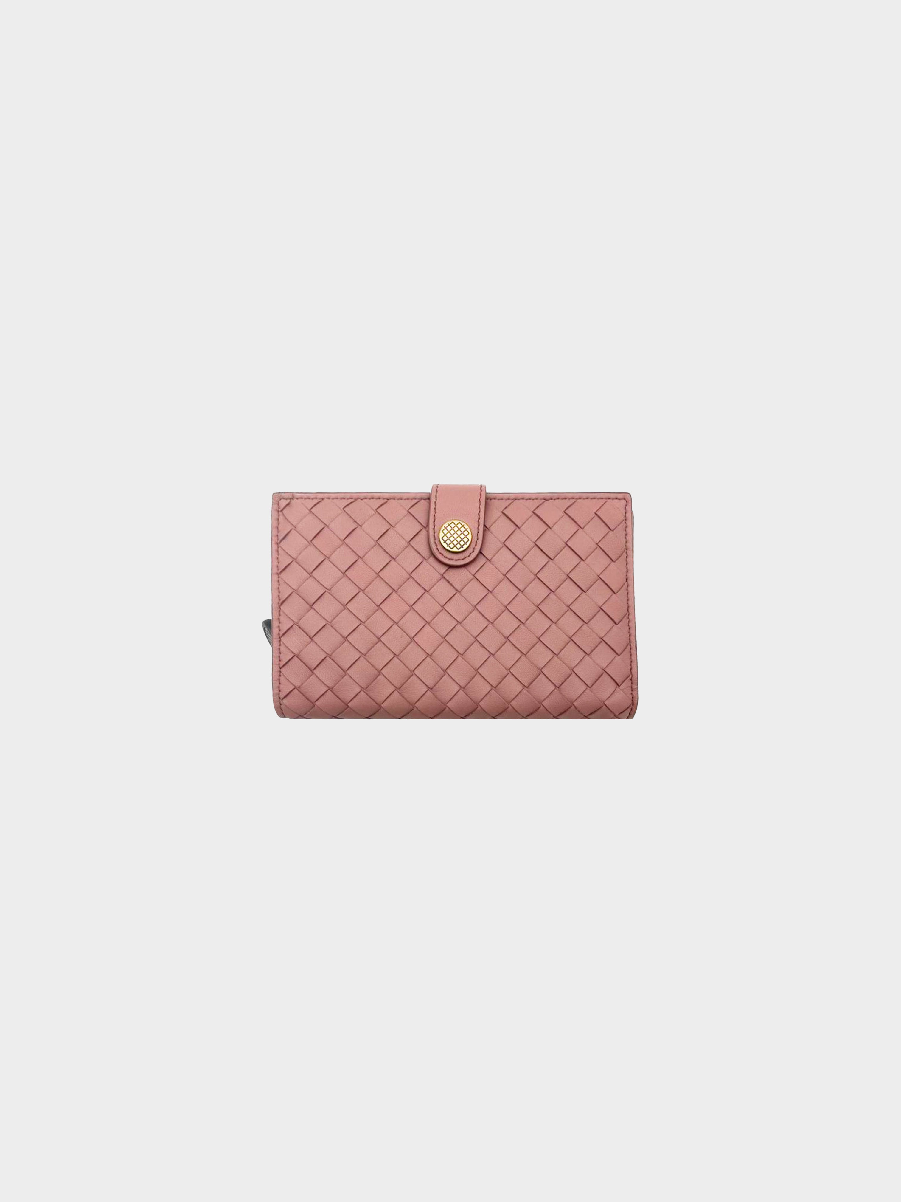 Bottega Veneta 2010s Mauve Intrecciato Wallet