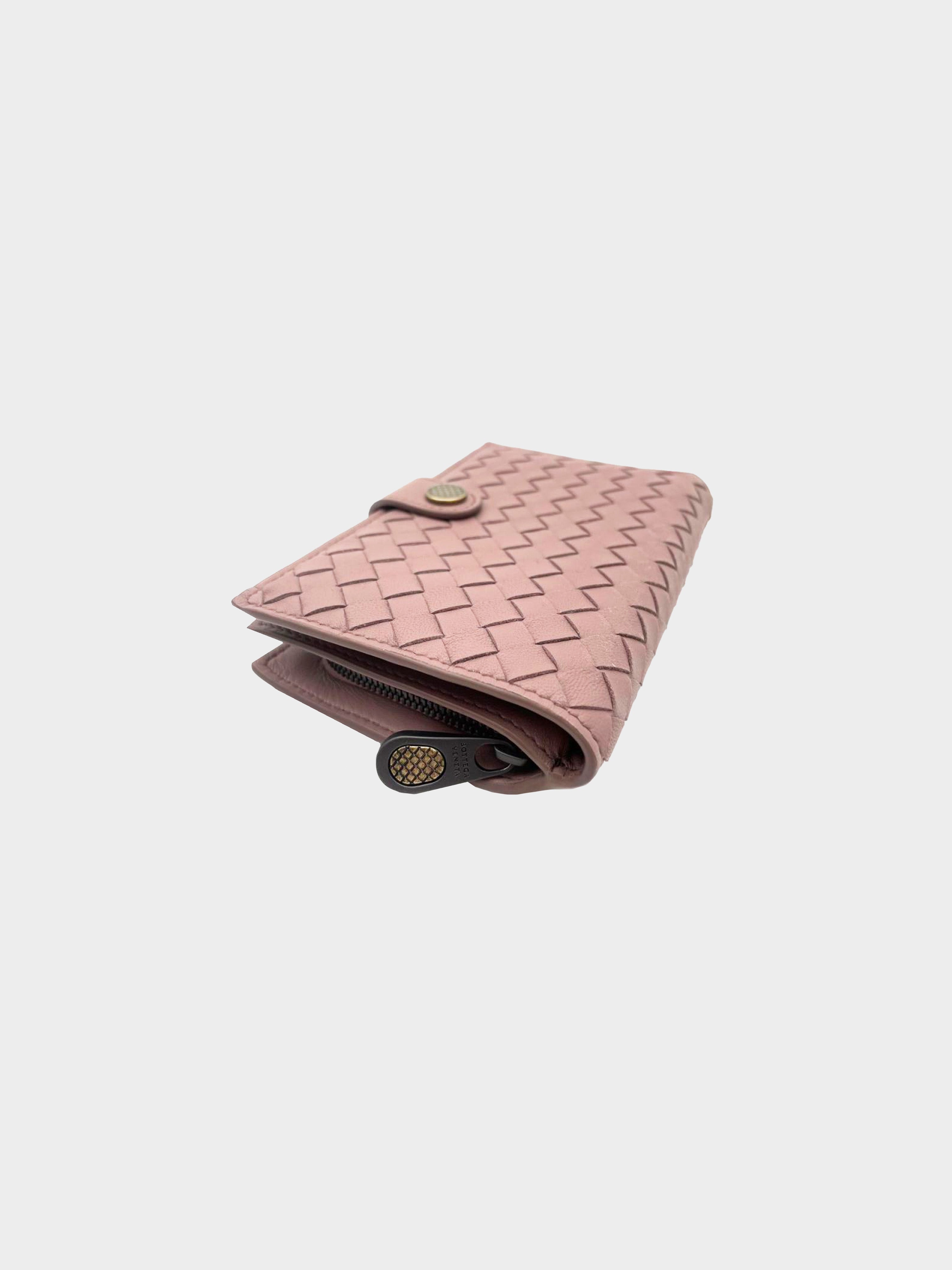 Bottega Veneta 2010s Mauve Intrecciato Wallet