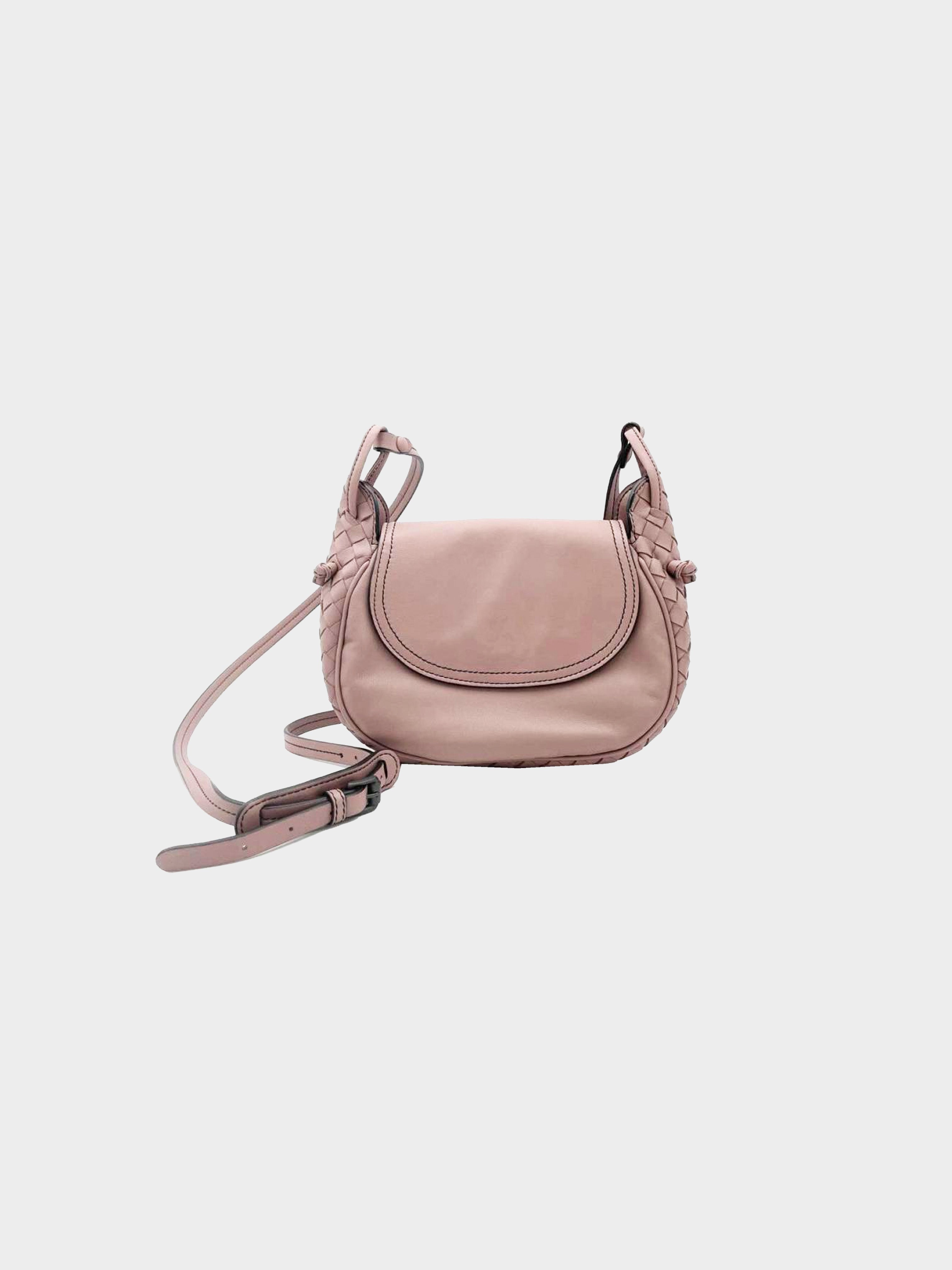 Bottega Veneta 2010s Rose Intrecciato Mini Shoulder Bag