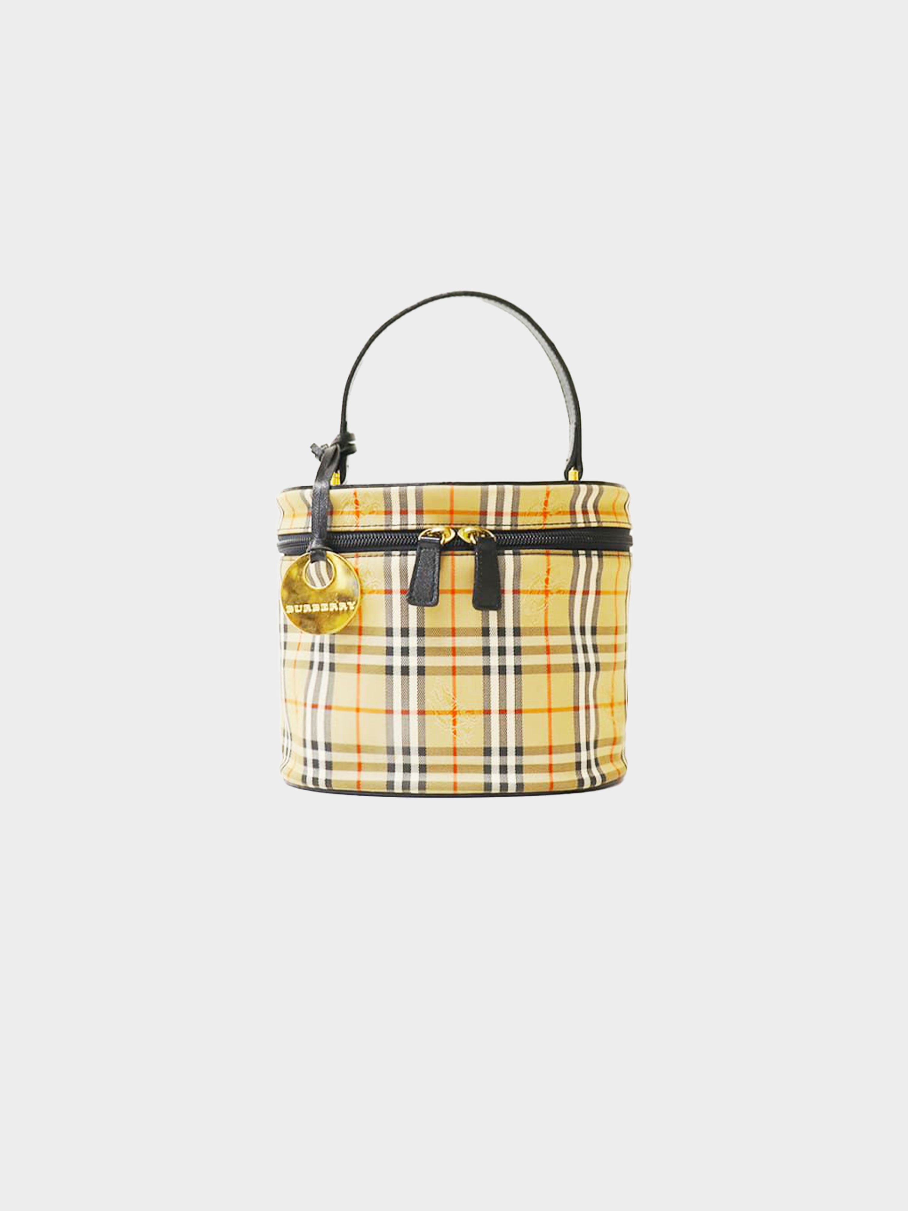 Burberry Nova Check Plaid Pattern Canvas Vanity Bag - Final Call