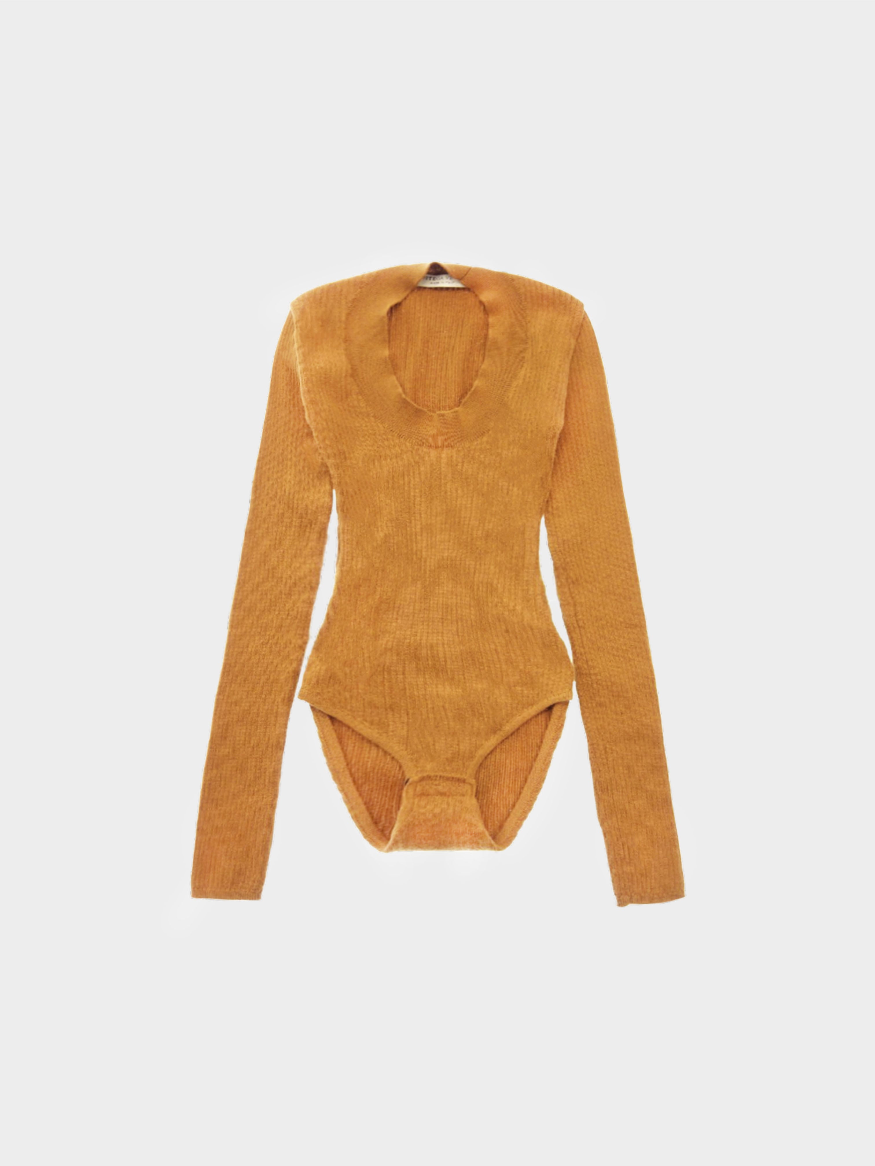 Bottega Veneta 2020s Brown Long Sleeve Knitted Bodysuit