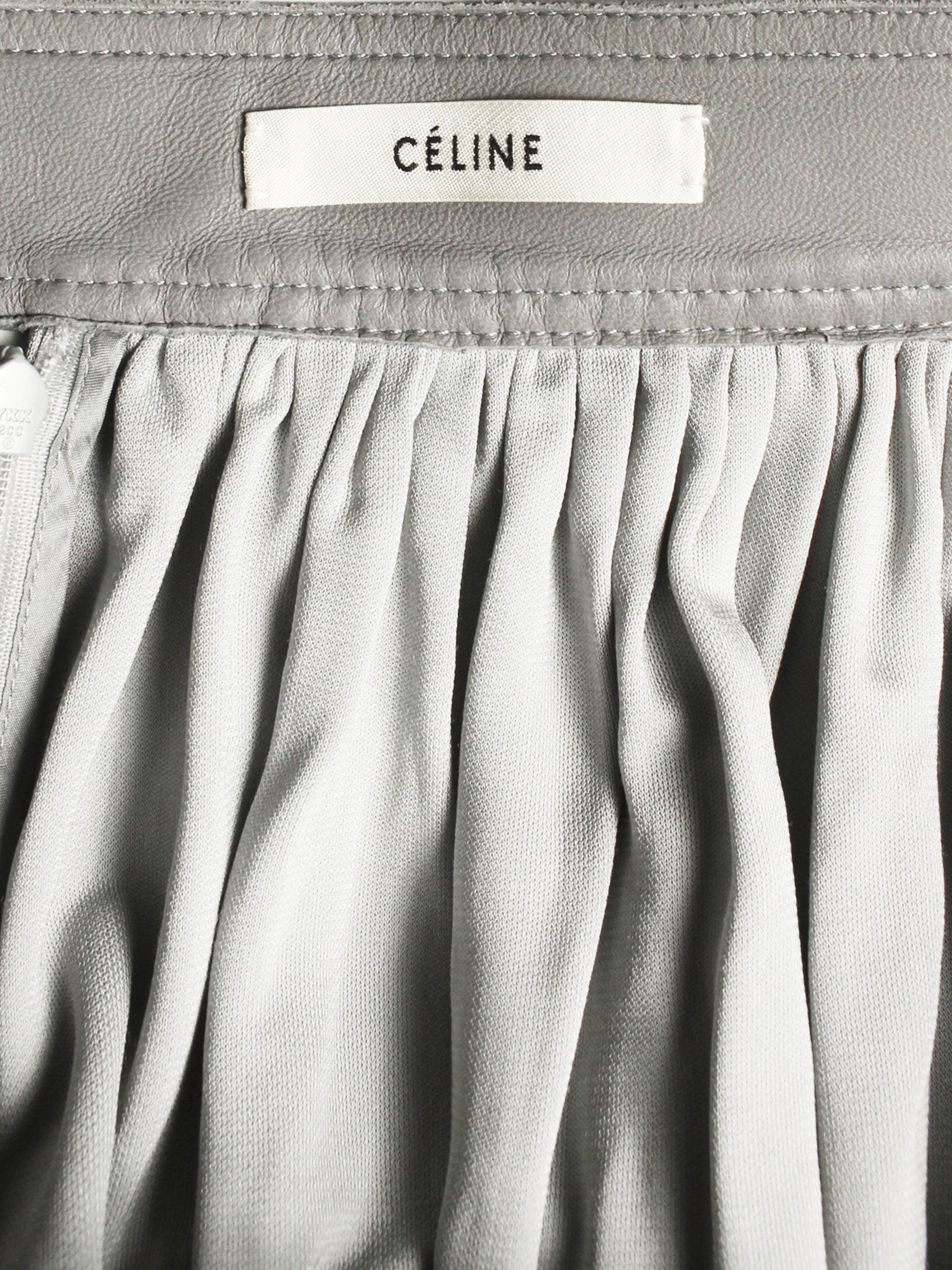 Céline by Phoebe Philo 2000s Gray Pleated Skirt