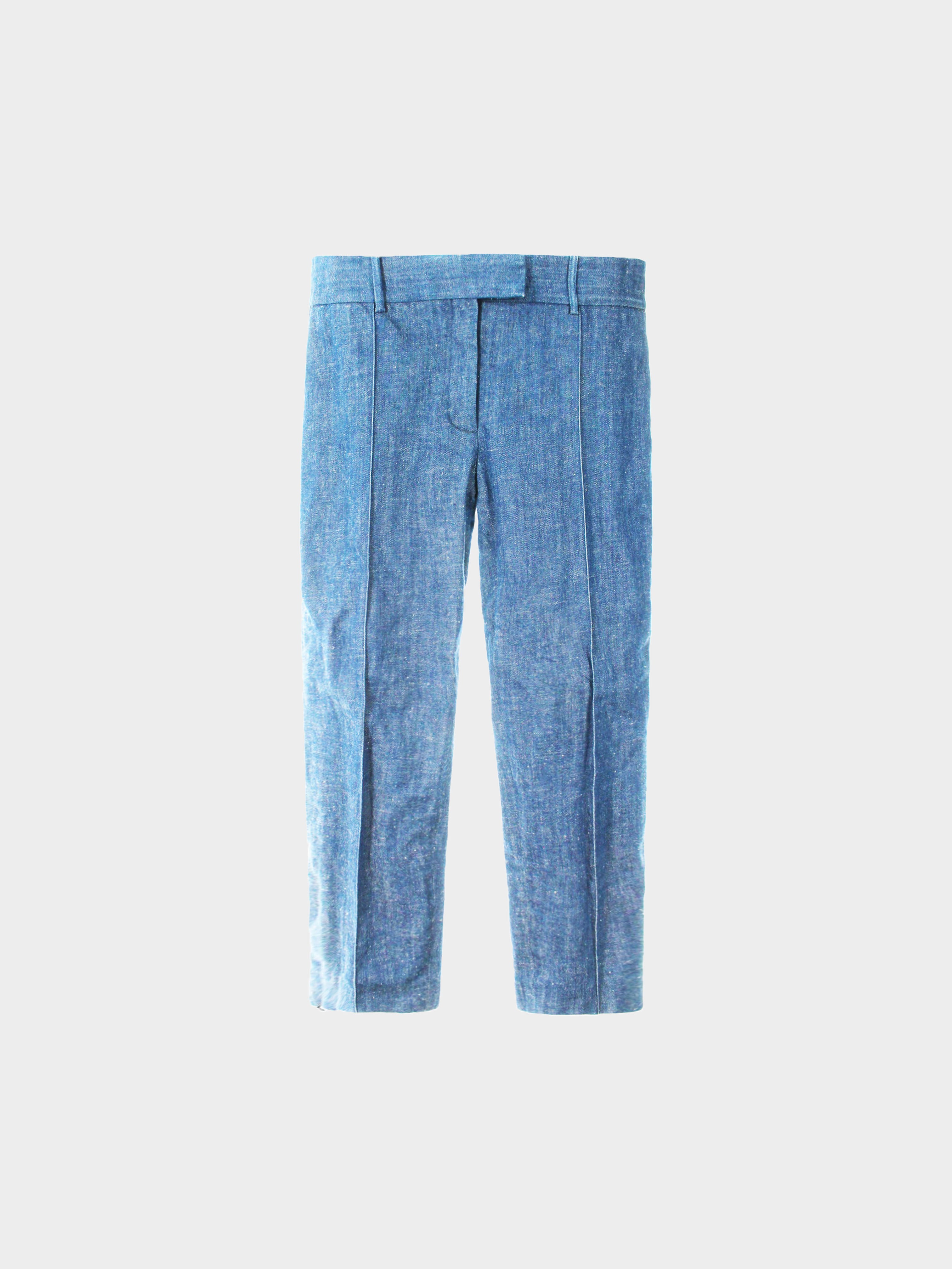 Céline by Phoebe Philo 2010s Dusty Blue Woven Trousers