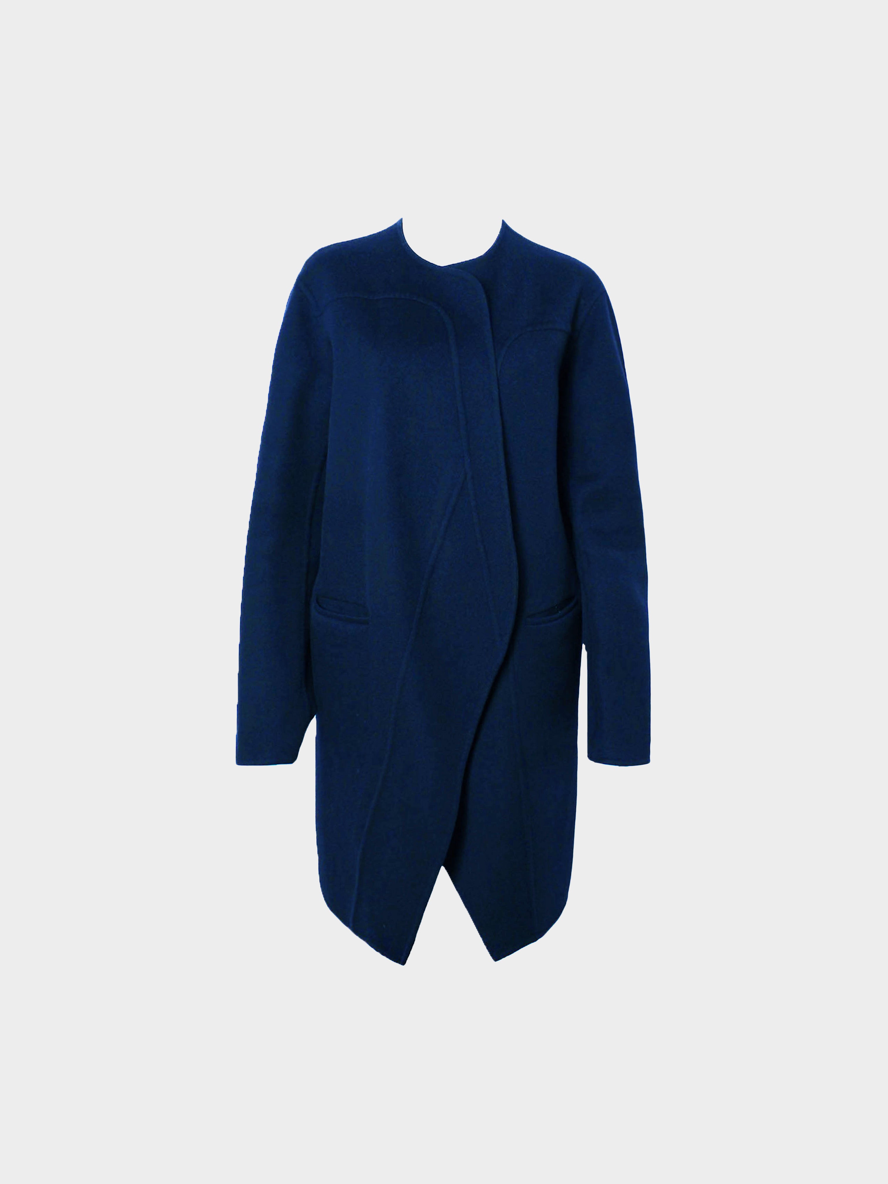 Céline by Phoebe Philo 2010s Navy Wool Coat