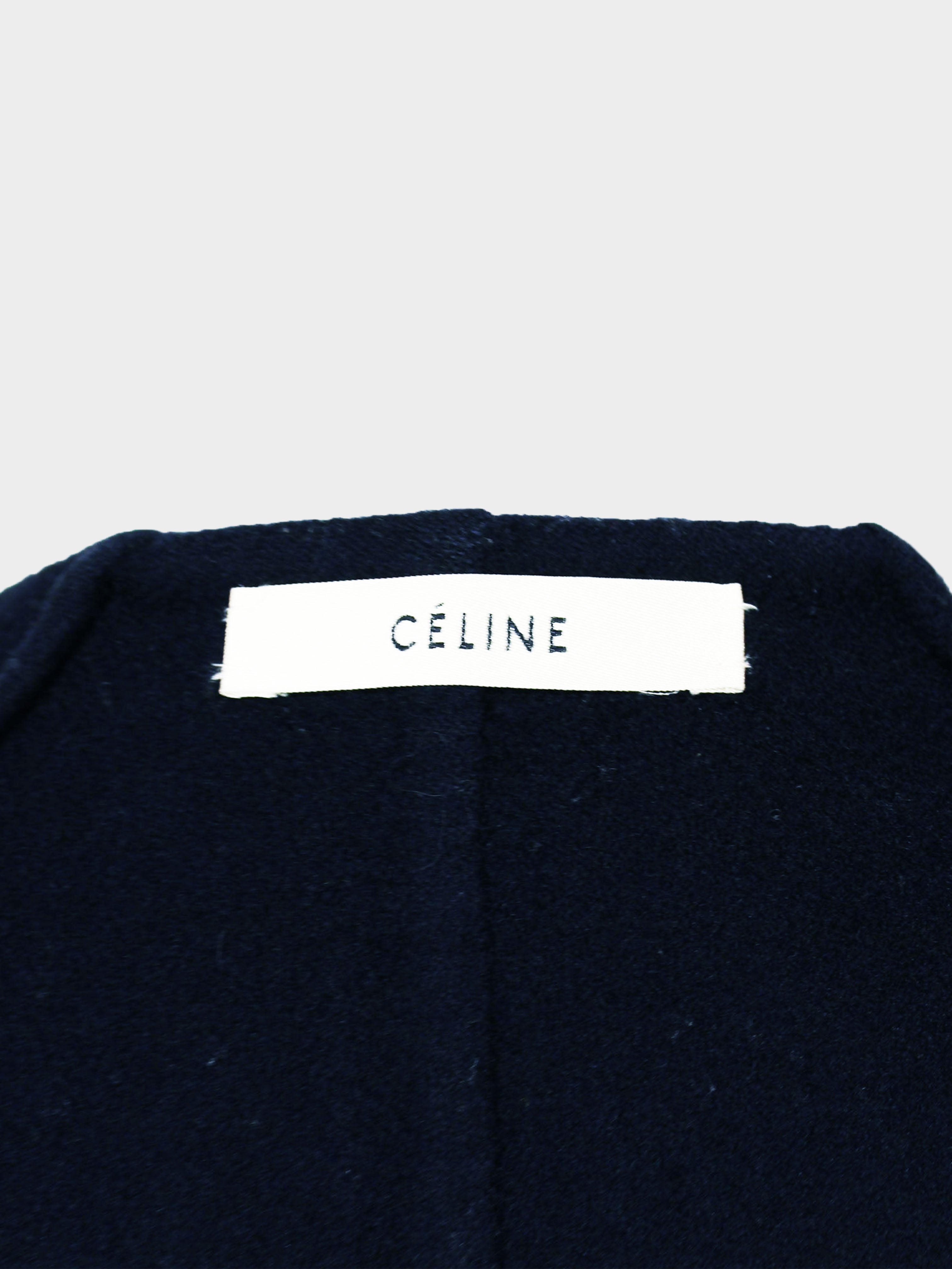 Céline by Phoebe Philo 2010s Navy Wool Coat · INTO