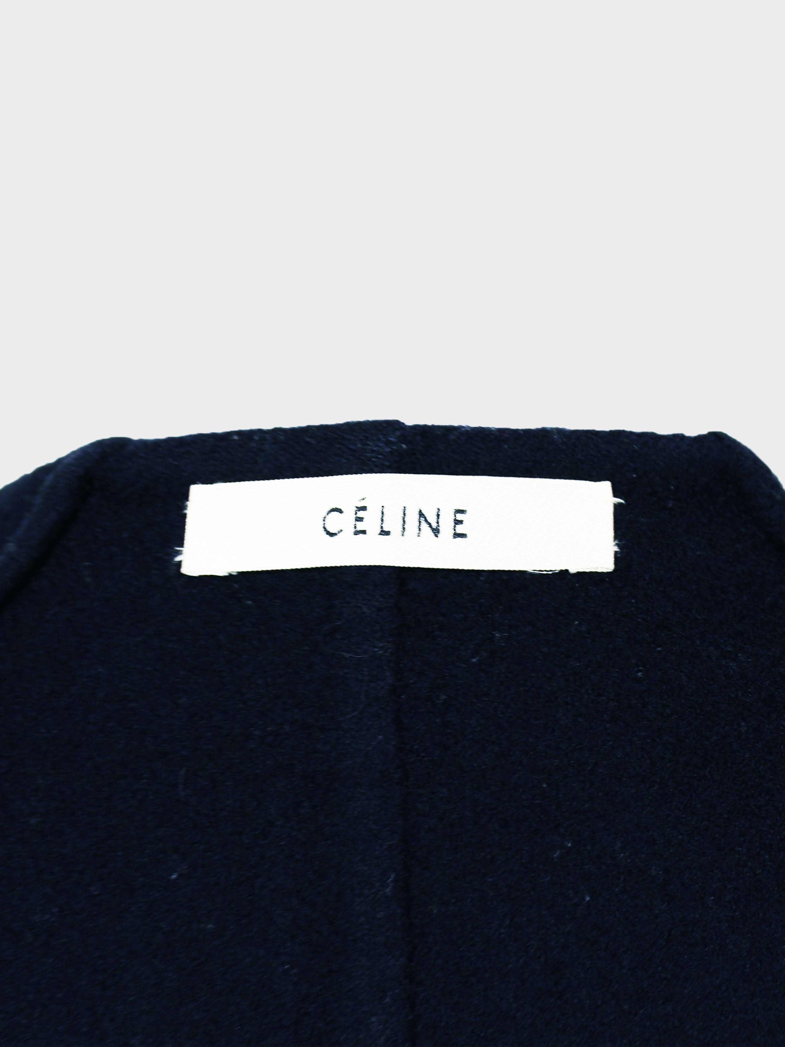 Céline by Phoebe Philo 2010s Navy Wool Coat