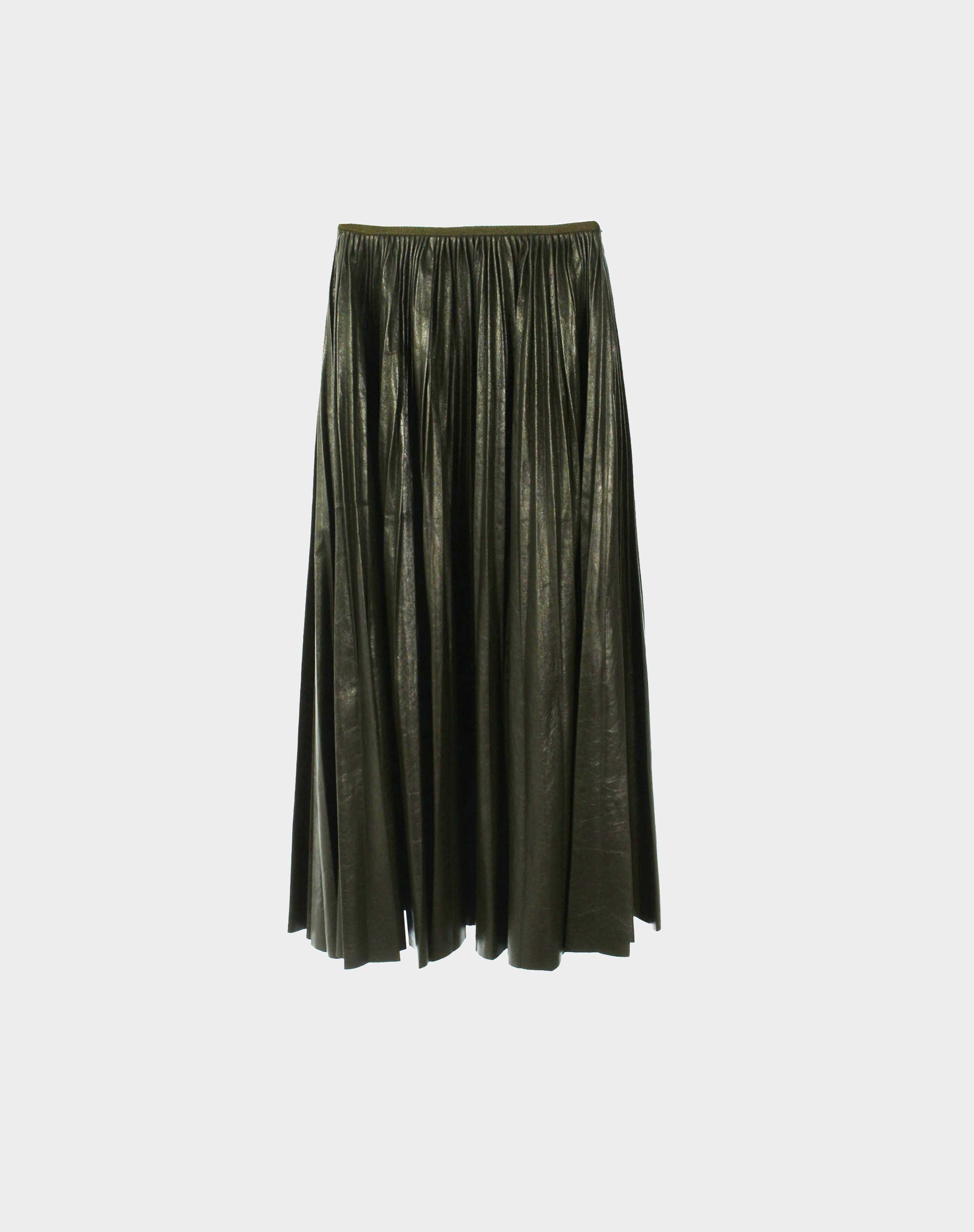 Céline by Phoebe Philo 2010s Pleated Leather Skirt