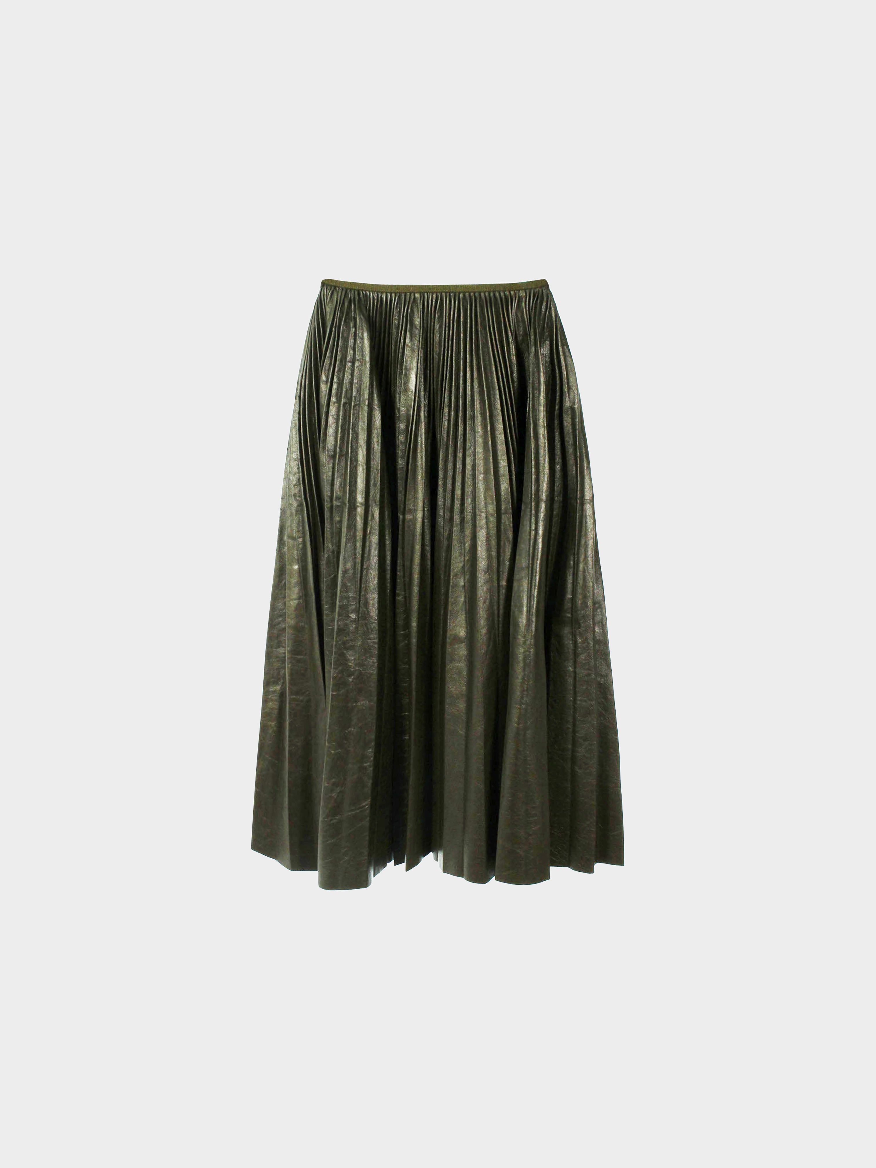 Céline by Phoebe Philo 2010s Pleated Leather Skirt