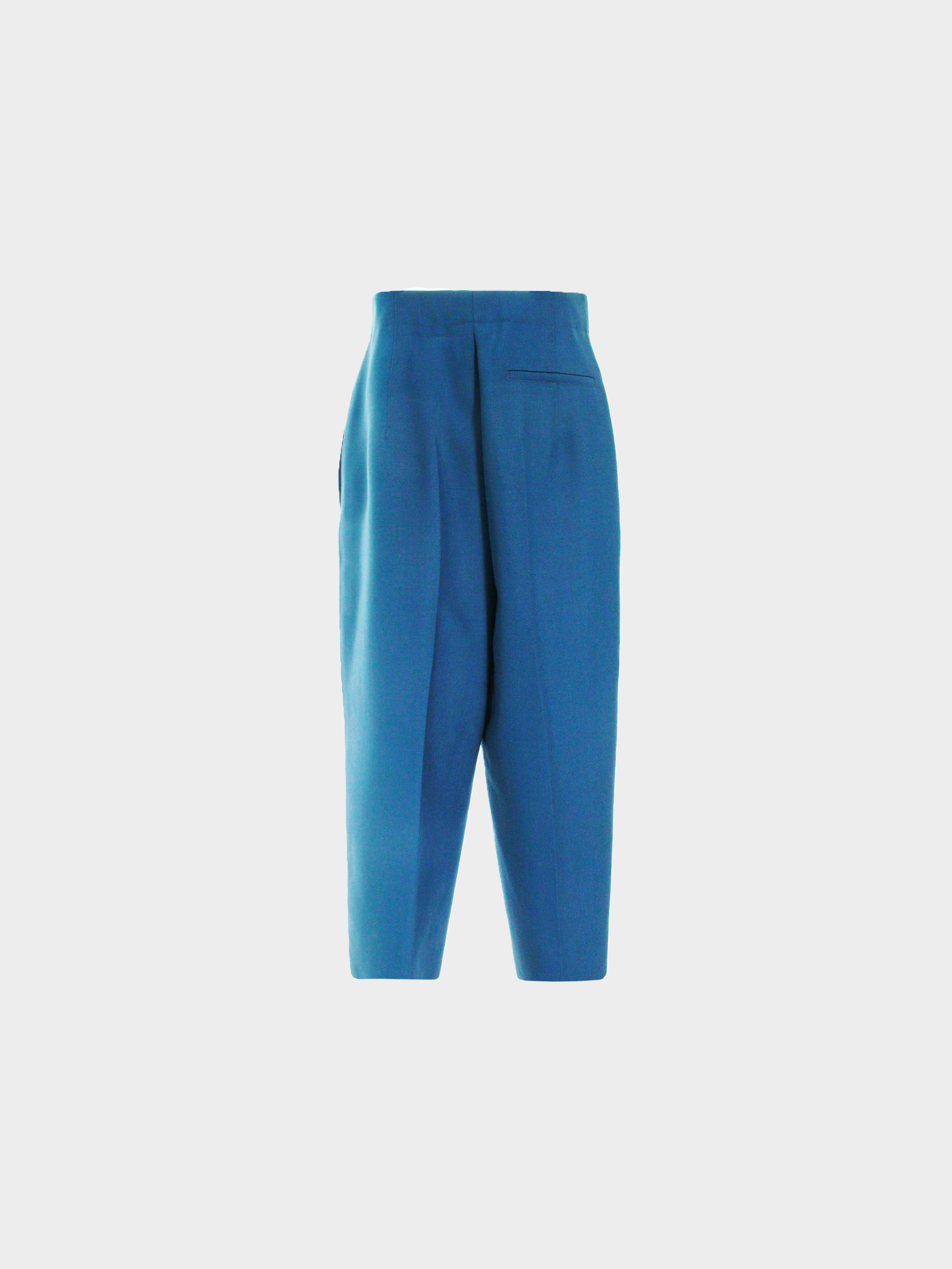 Céline by Phoebe Philo 2010s Blue Pleated Trousers