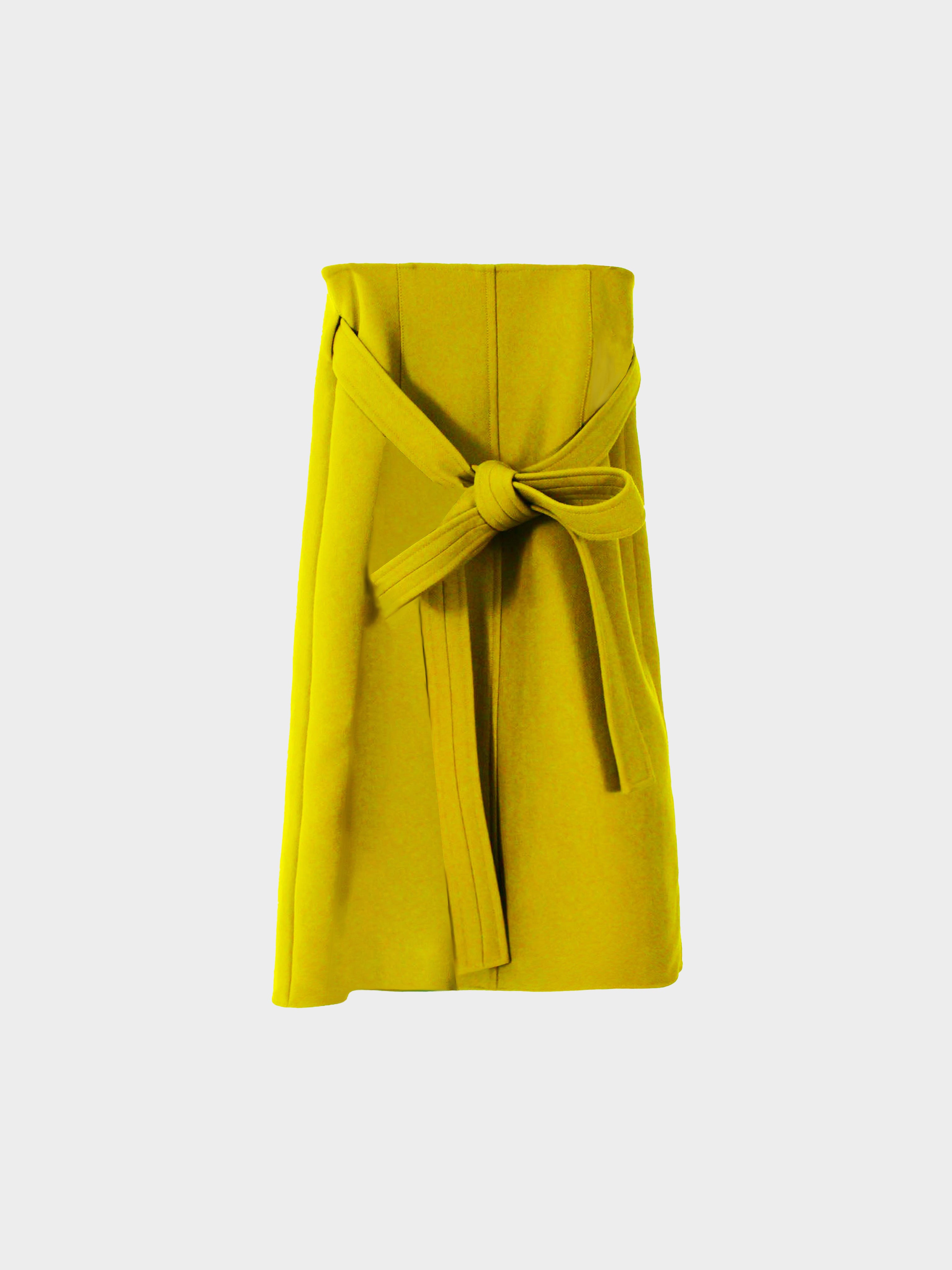 Céline by Phoebe Philo 2010s Green Wool Wrap Skirt