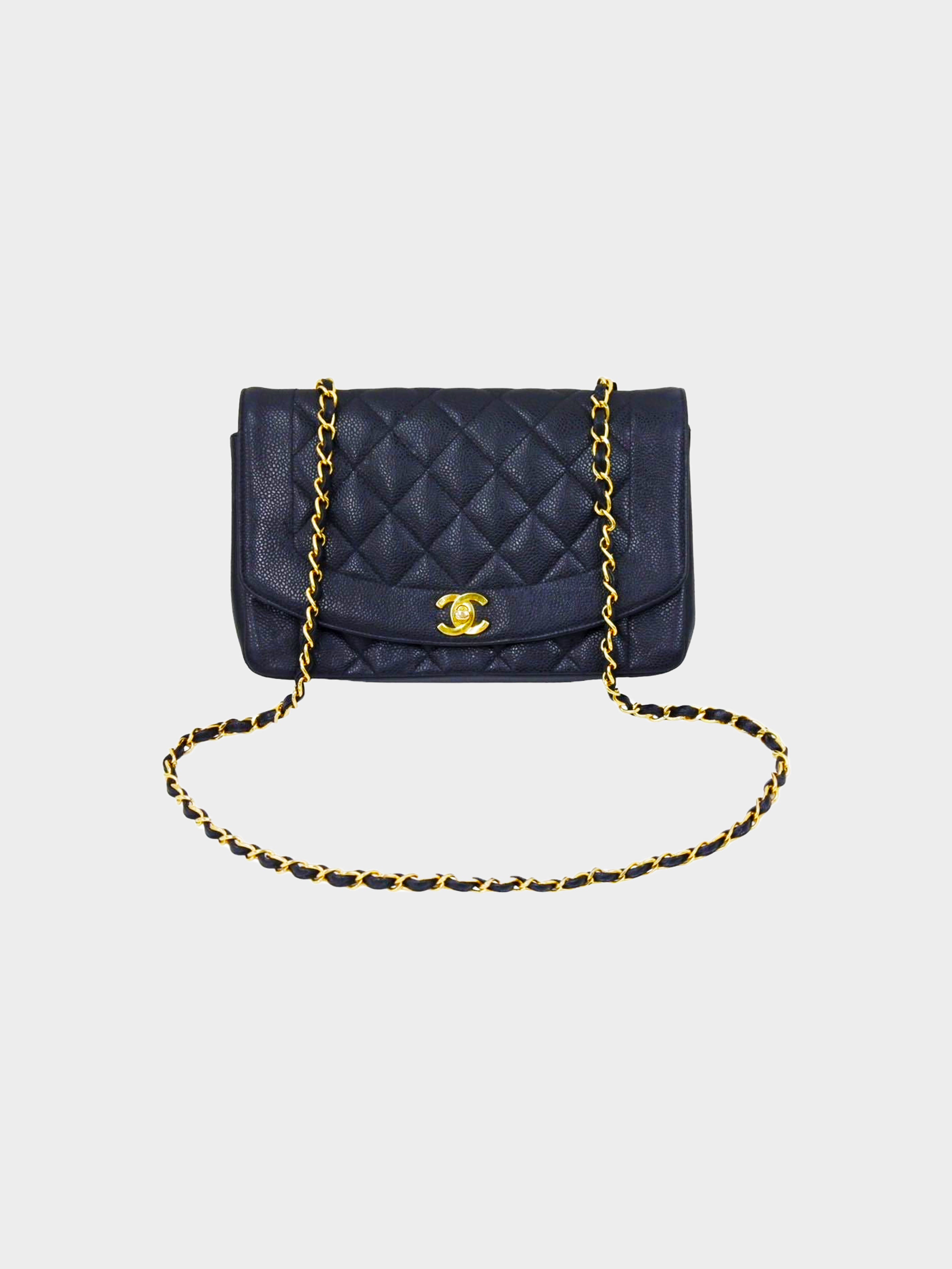 Chanel 1990s Diana Single Flap Bag with Gold Plated Hardware