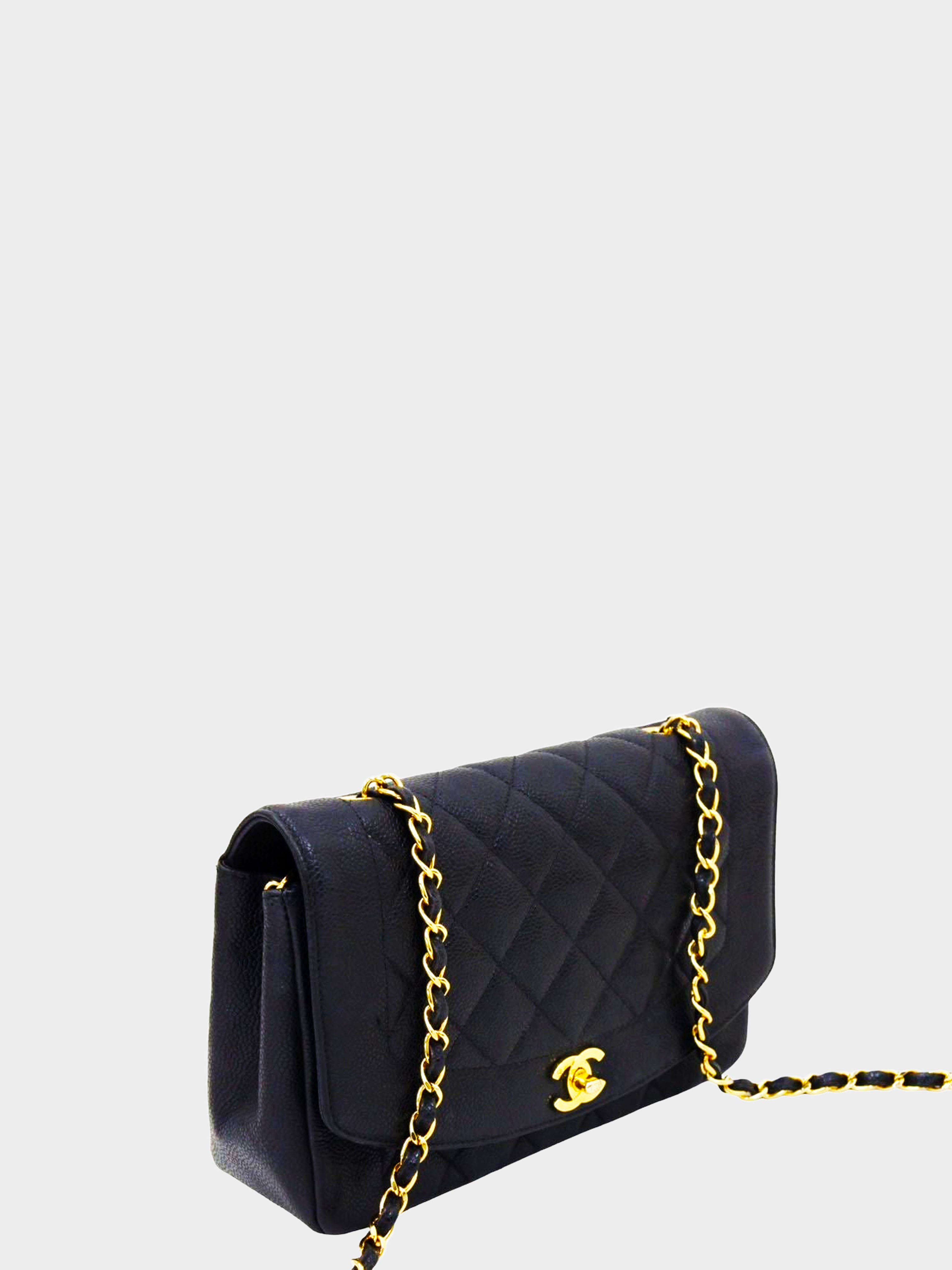 1990s Chanel Black Quilted Lambskin Leather with Gold Tone