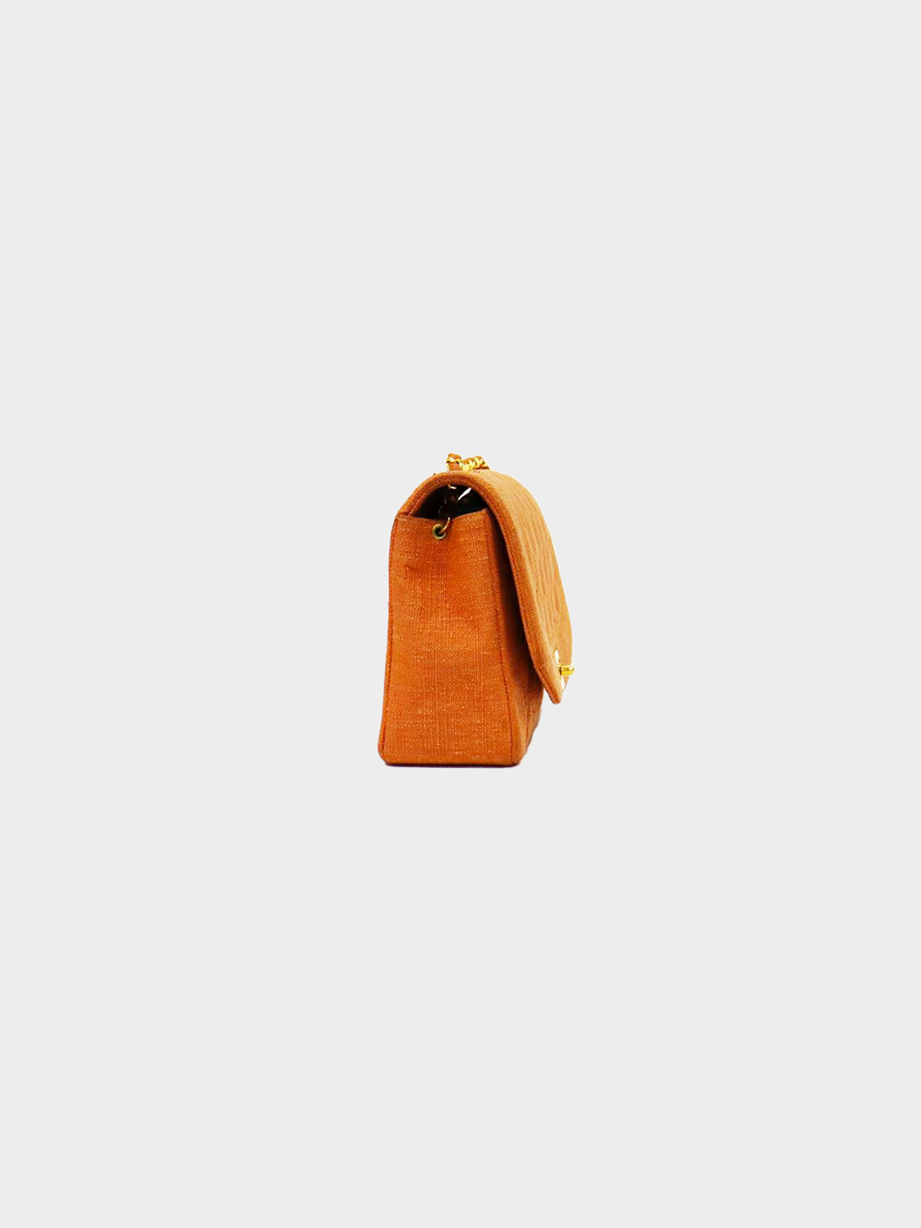 Chanel 1992-1994 Orange Diana Turn Lock Shoulder Bag