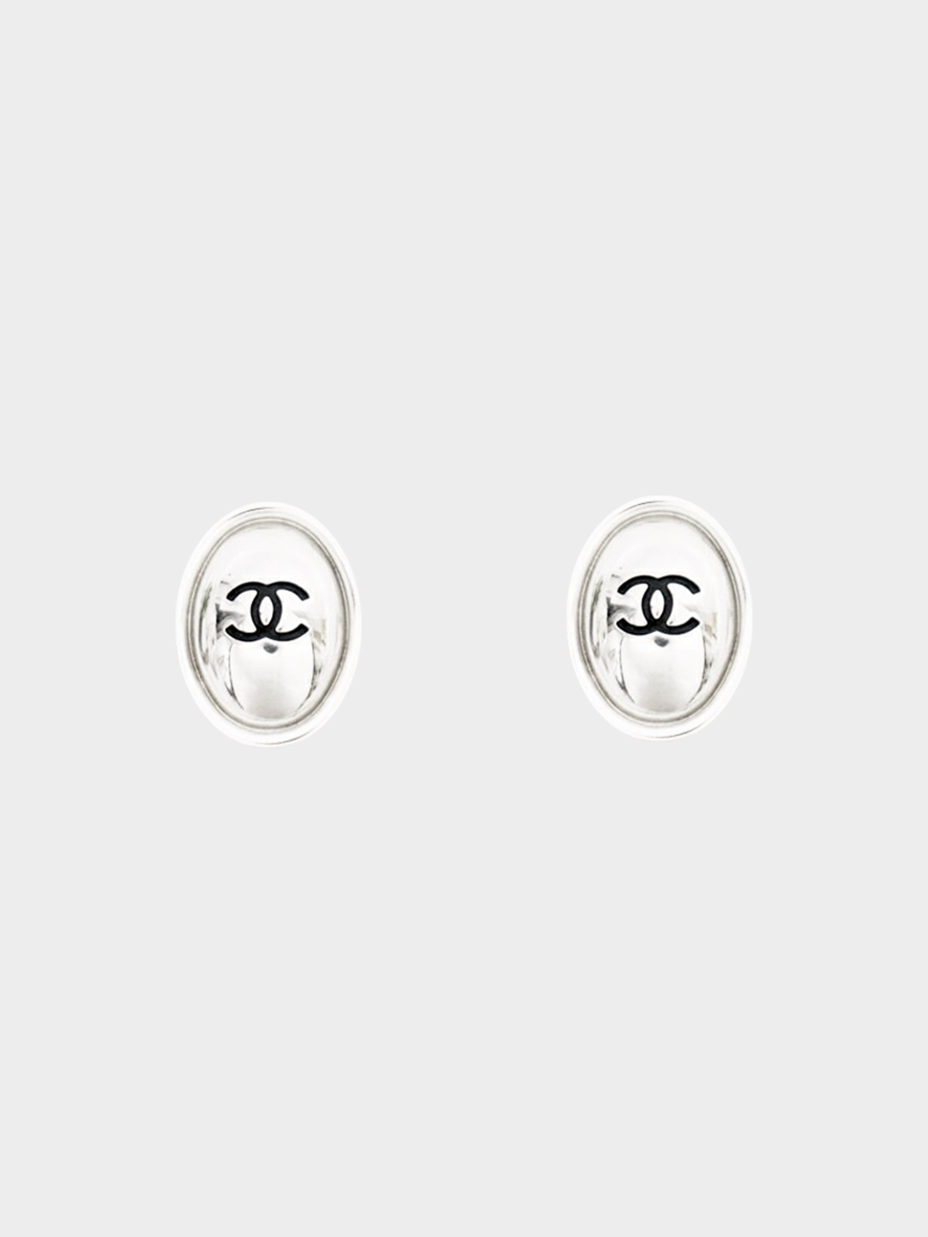 Chanel 1999 CC Oval Clip-On Earrings · INTO