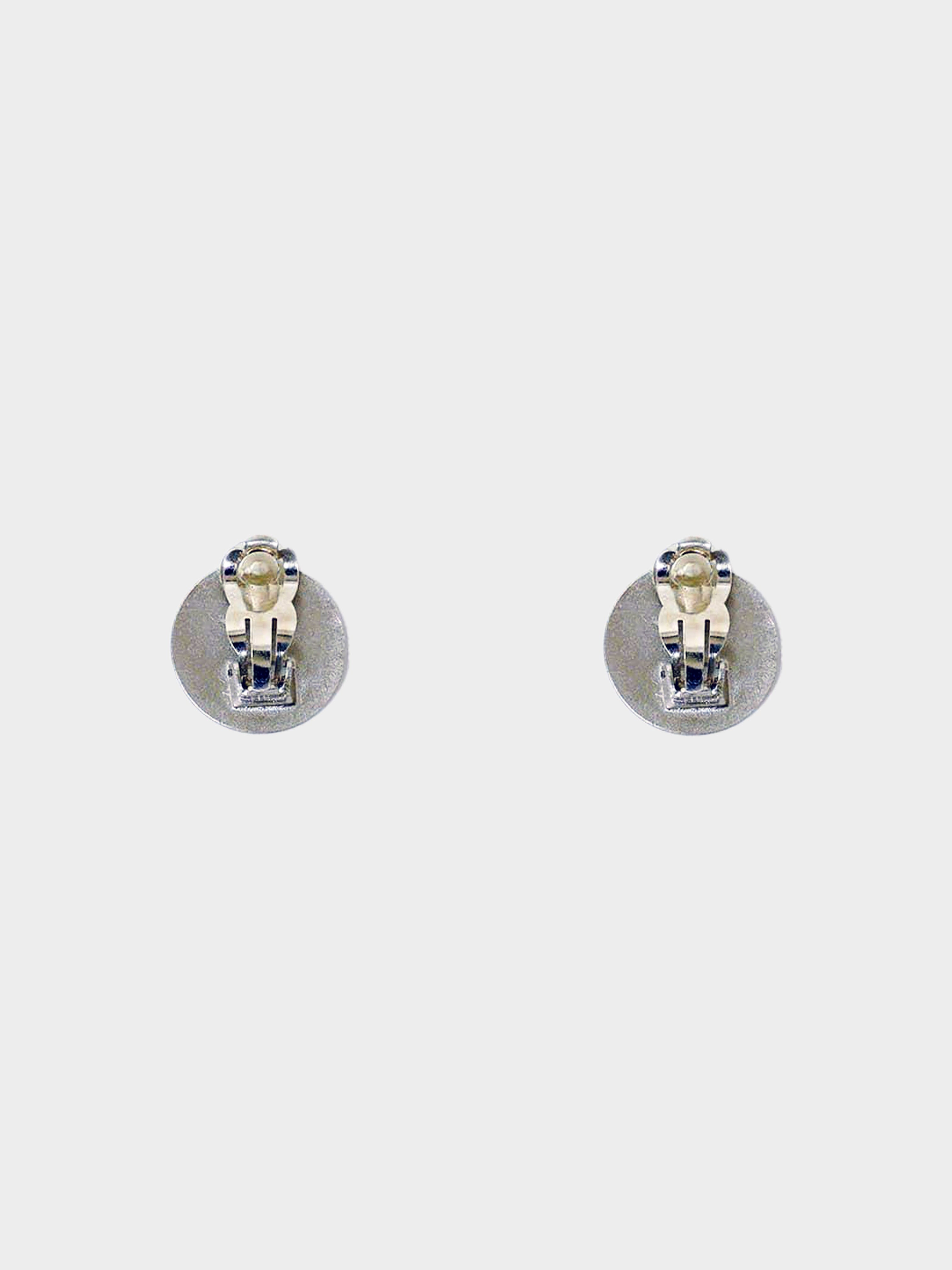 chanel stud logo earrings