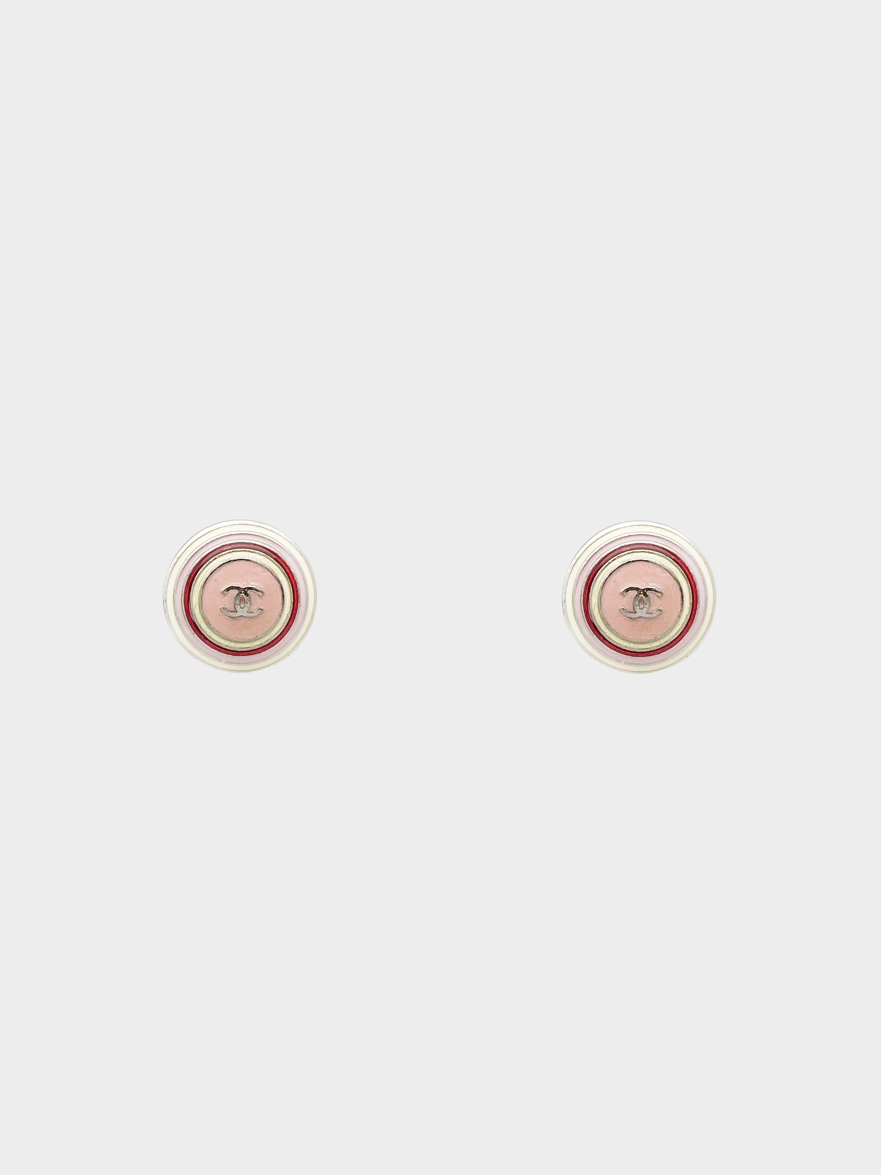 Chanel 2007 Cruise Pink Optical Stud Earrings