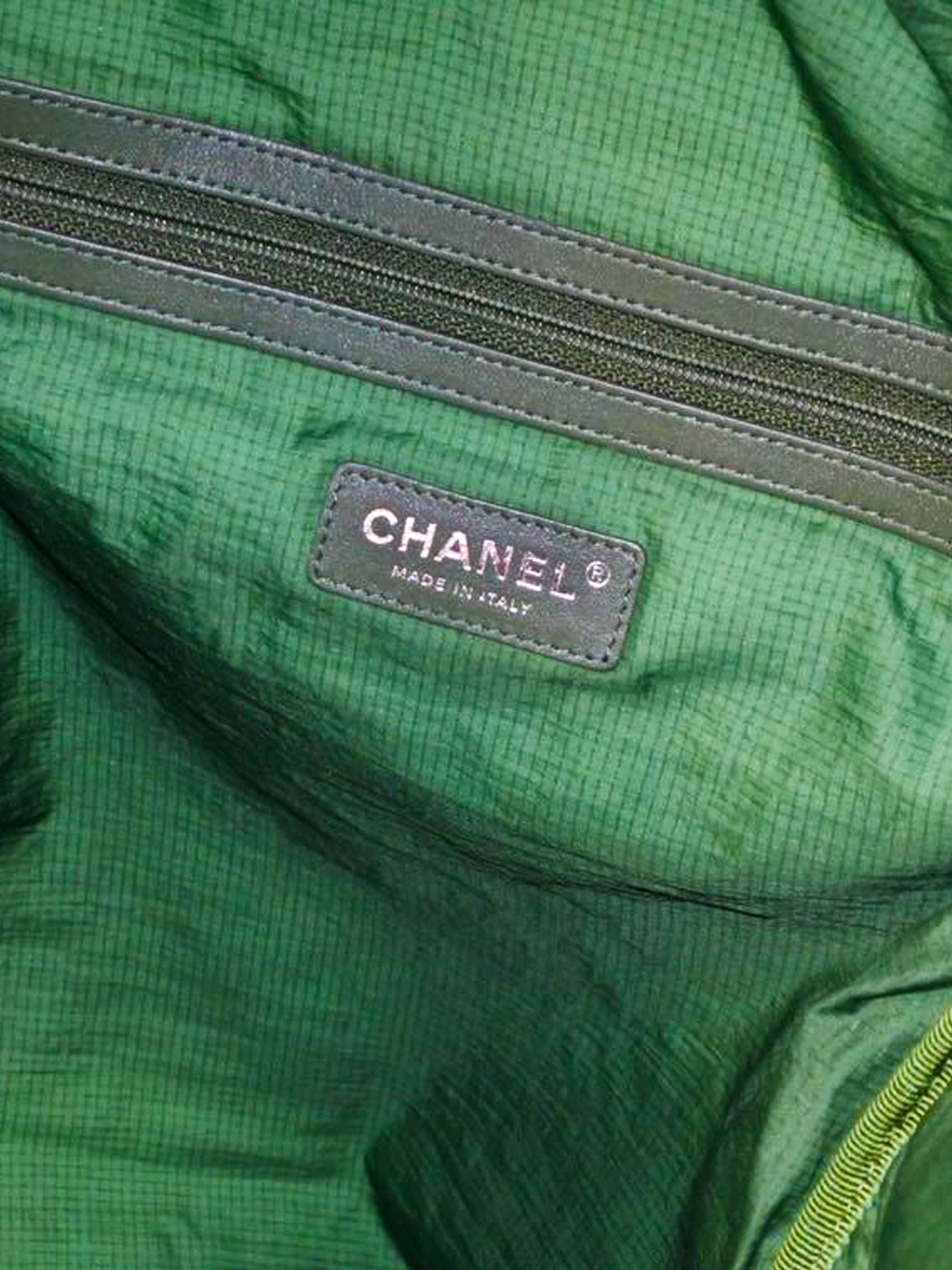 Chanel 2014-2015 Green Nylon Backpack · INTO