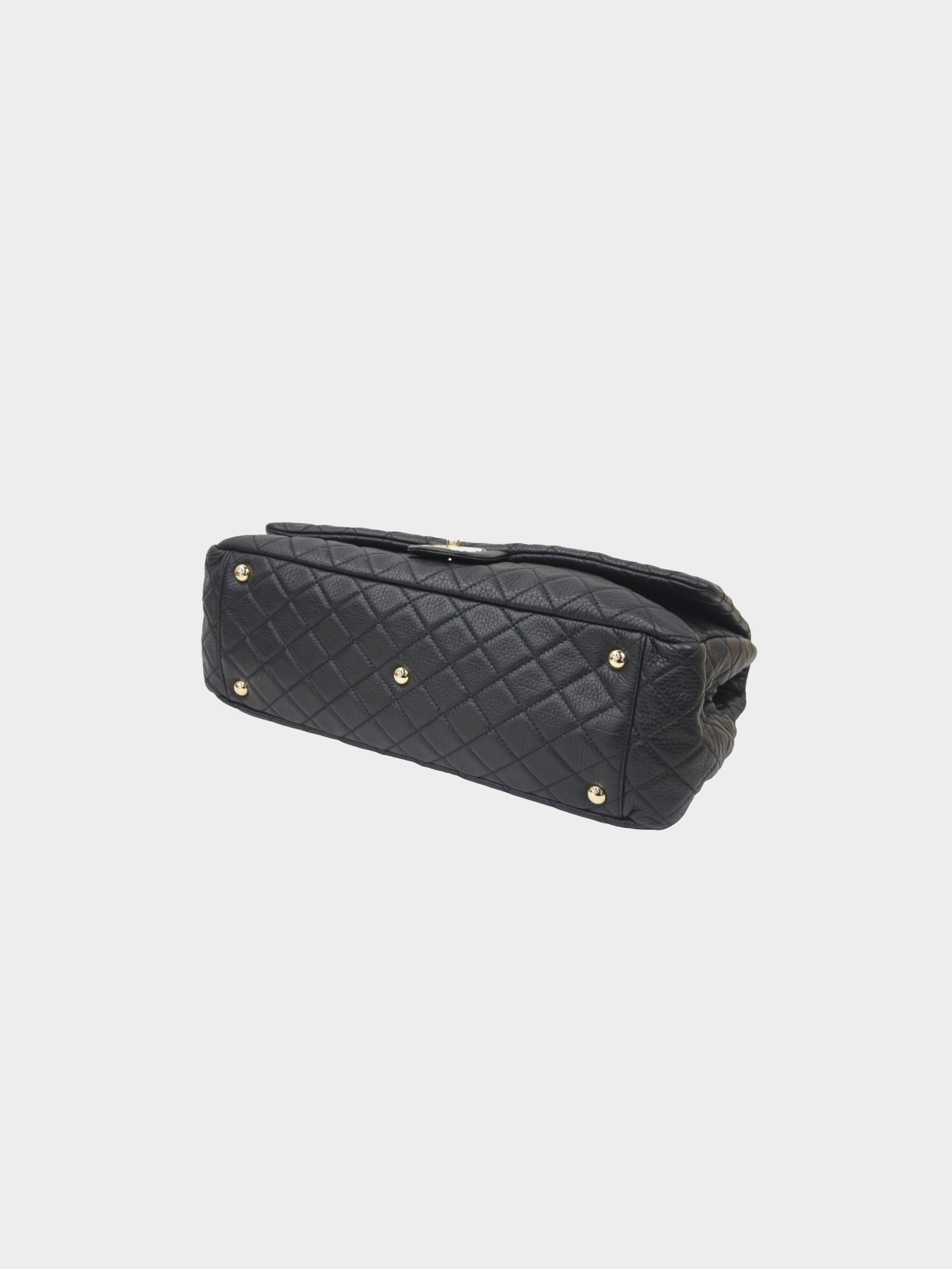 Chanel 2016-2017 Black Jumbo Matelasse Shoulder Bag