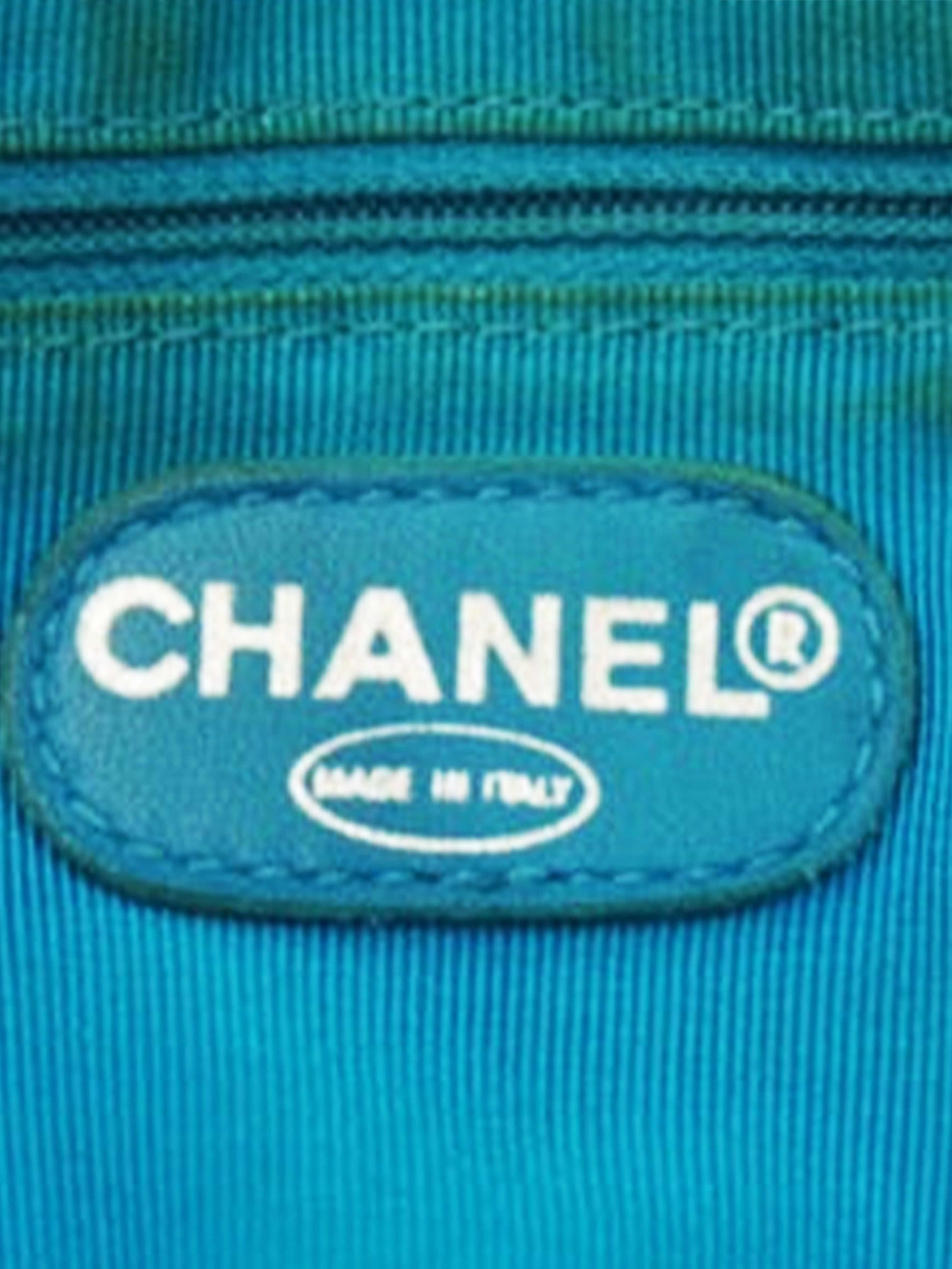 Chanel 1997 Blue Caviar Leather CC Tote