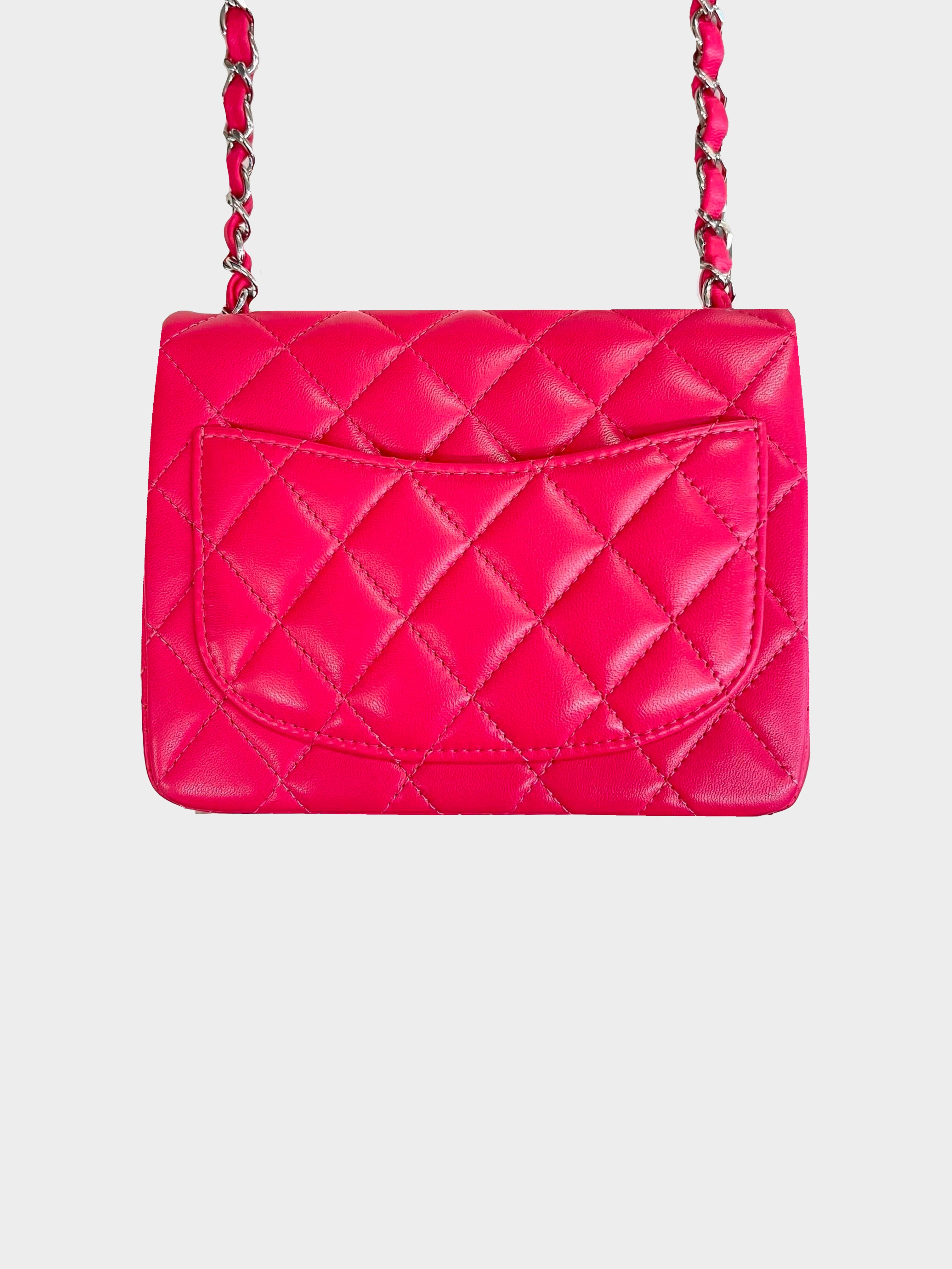 Chanel Pink Quilted Satin 'CC' Shoulder Bag Small Q6B1WX2KPH000