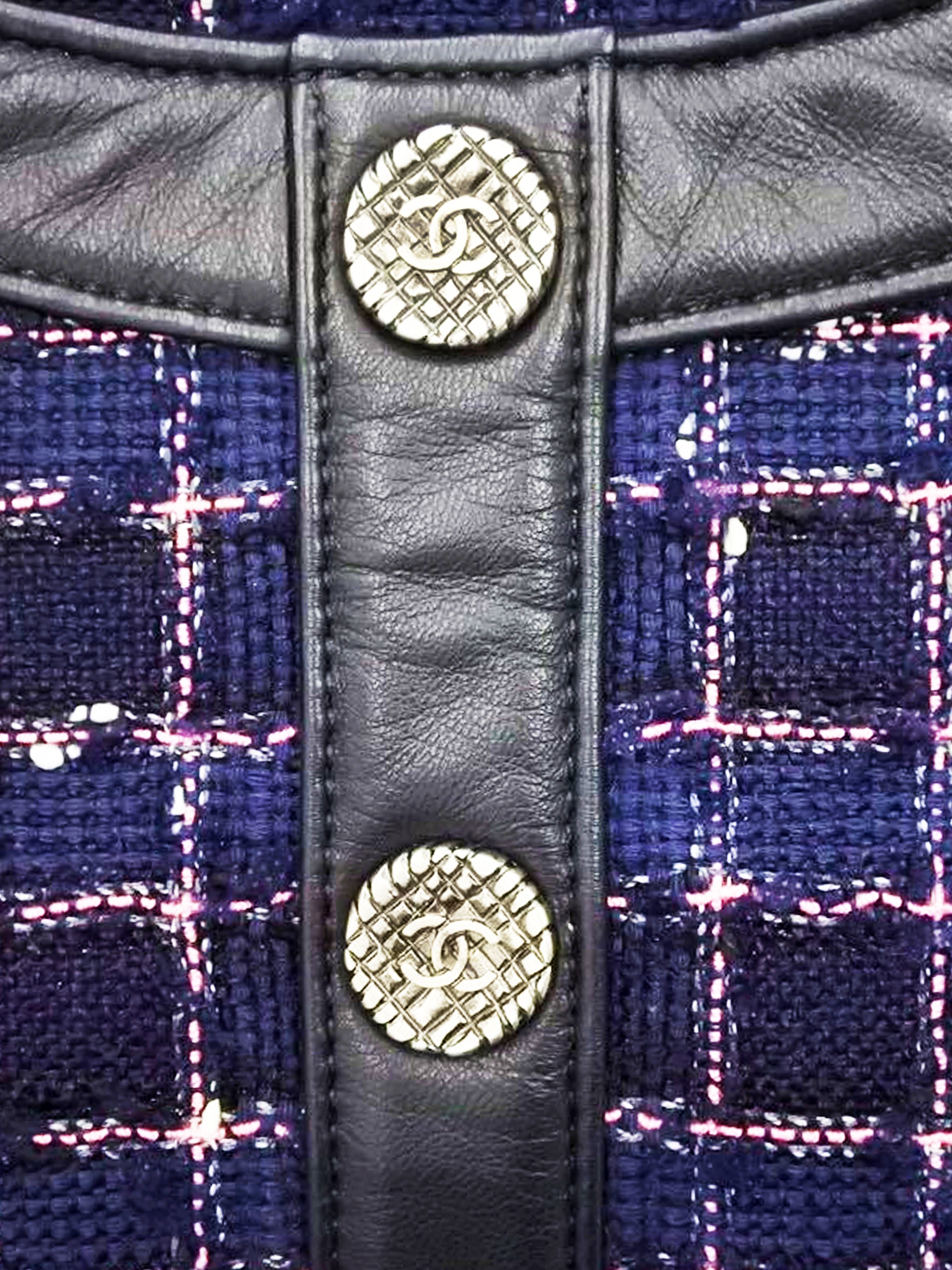 Chanel SS 2015 Navy Tweed Blue Girl Bag