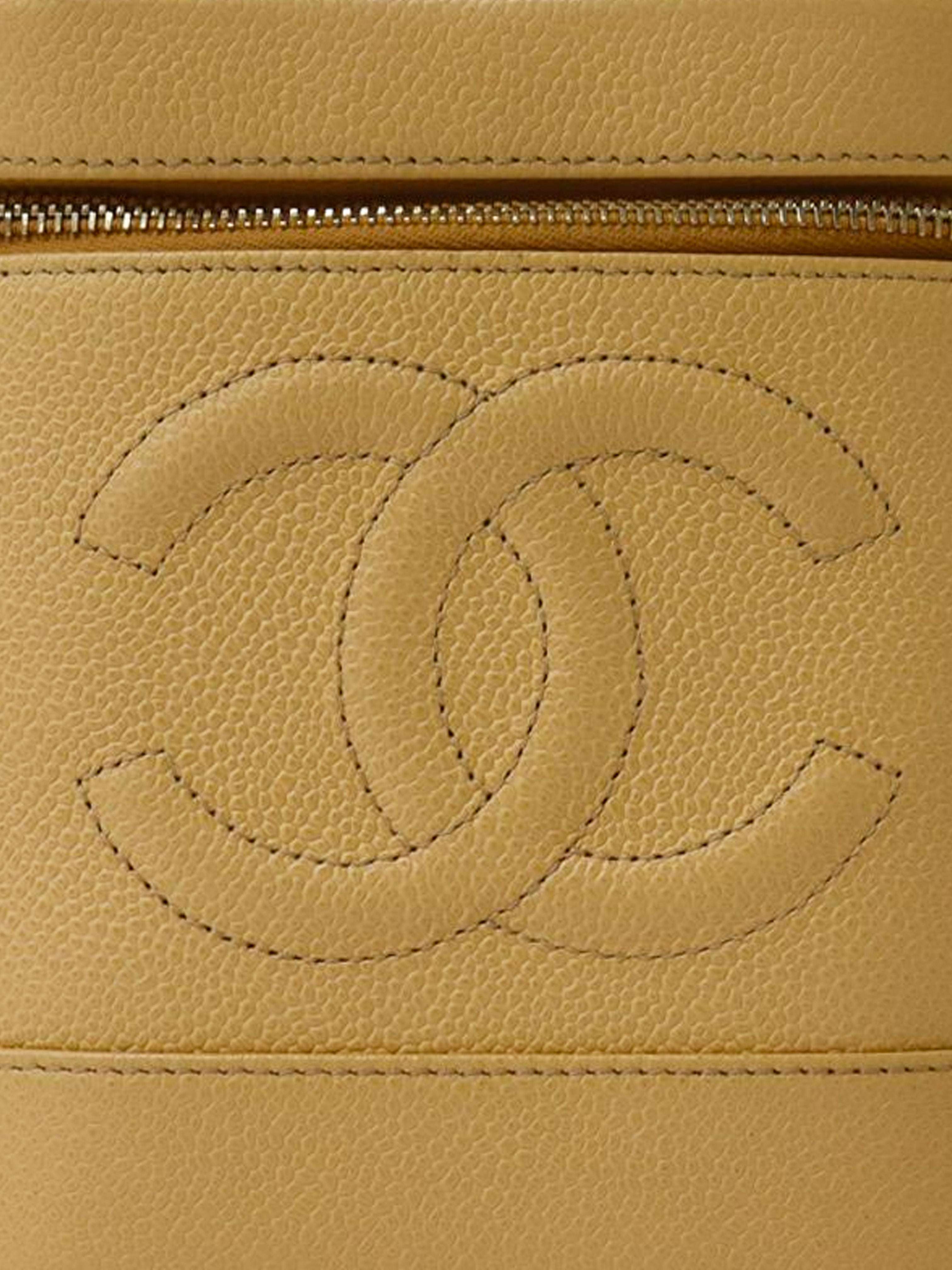 Chanel 2003 Beige Caviar Leather Vanity Bag · INTO