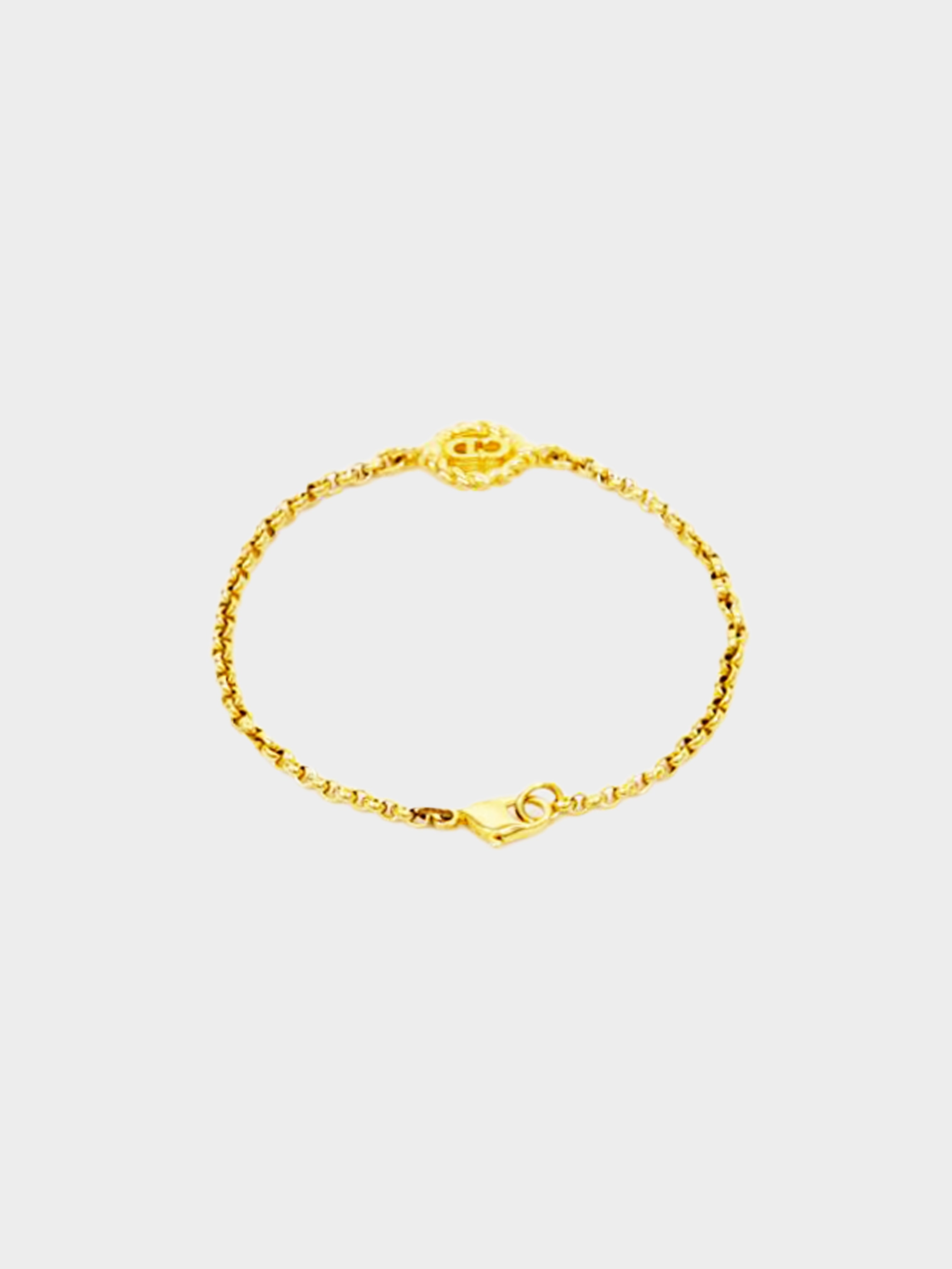 Christian Dior 1980s Gold CD Circle Bracelet