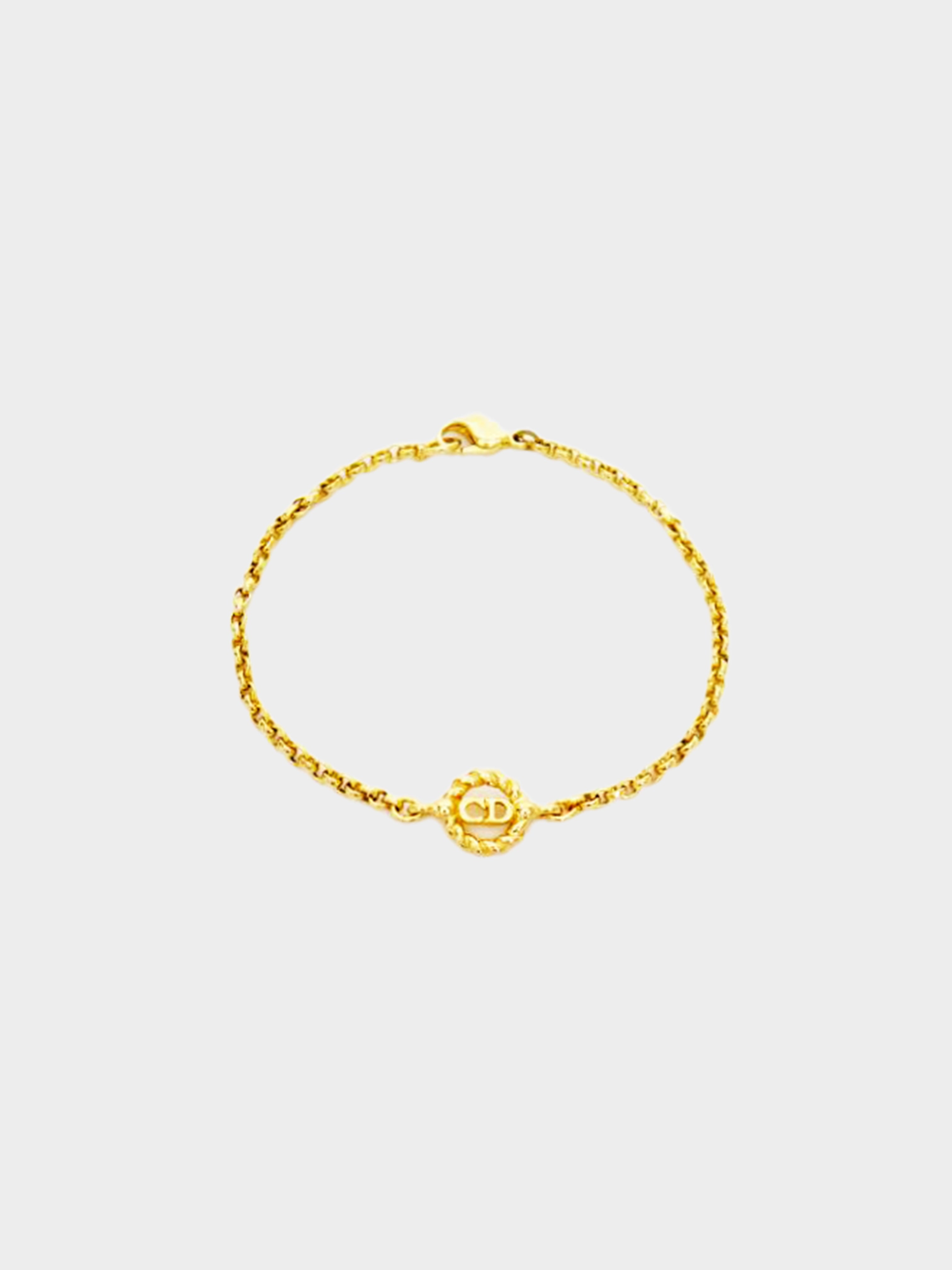 Christian Dior 1980s Gold CD Circle Bracelet