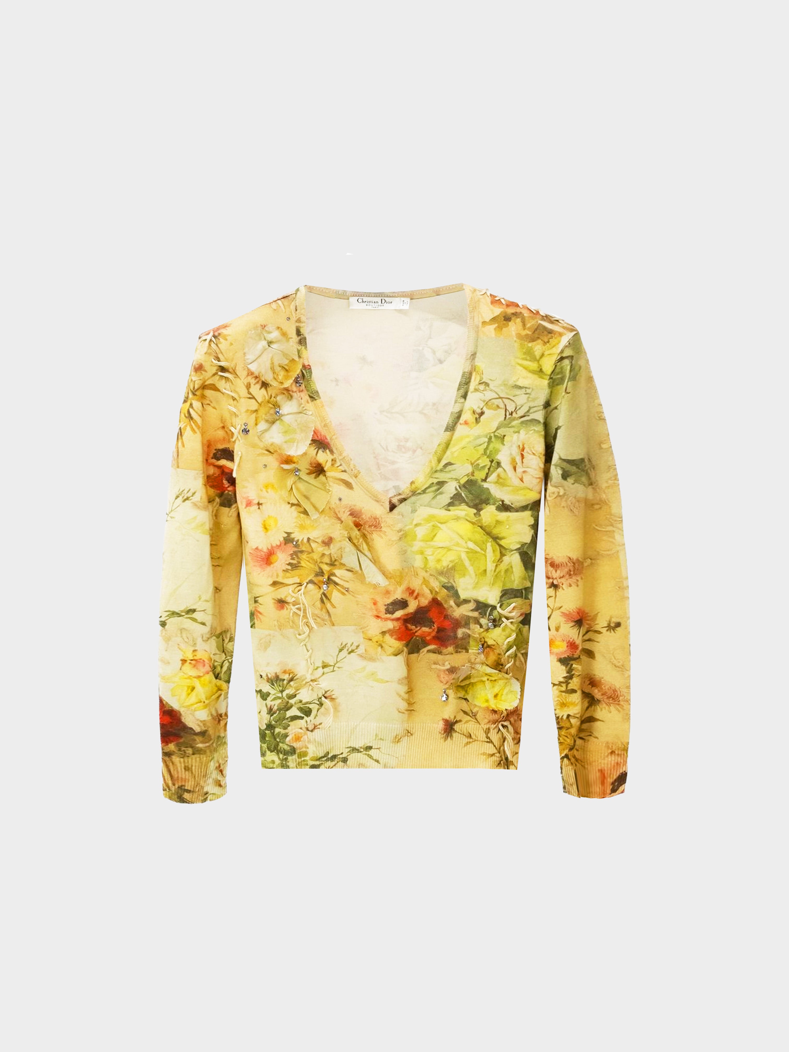 Christian Dior SS 2007 Floral Crystal Sweater